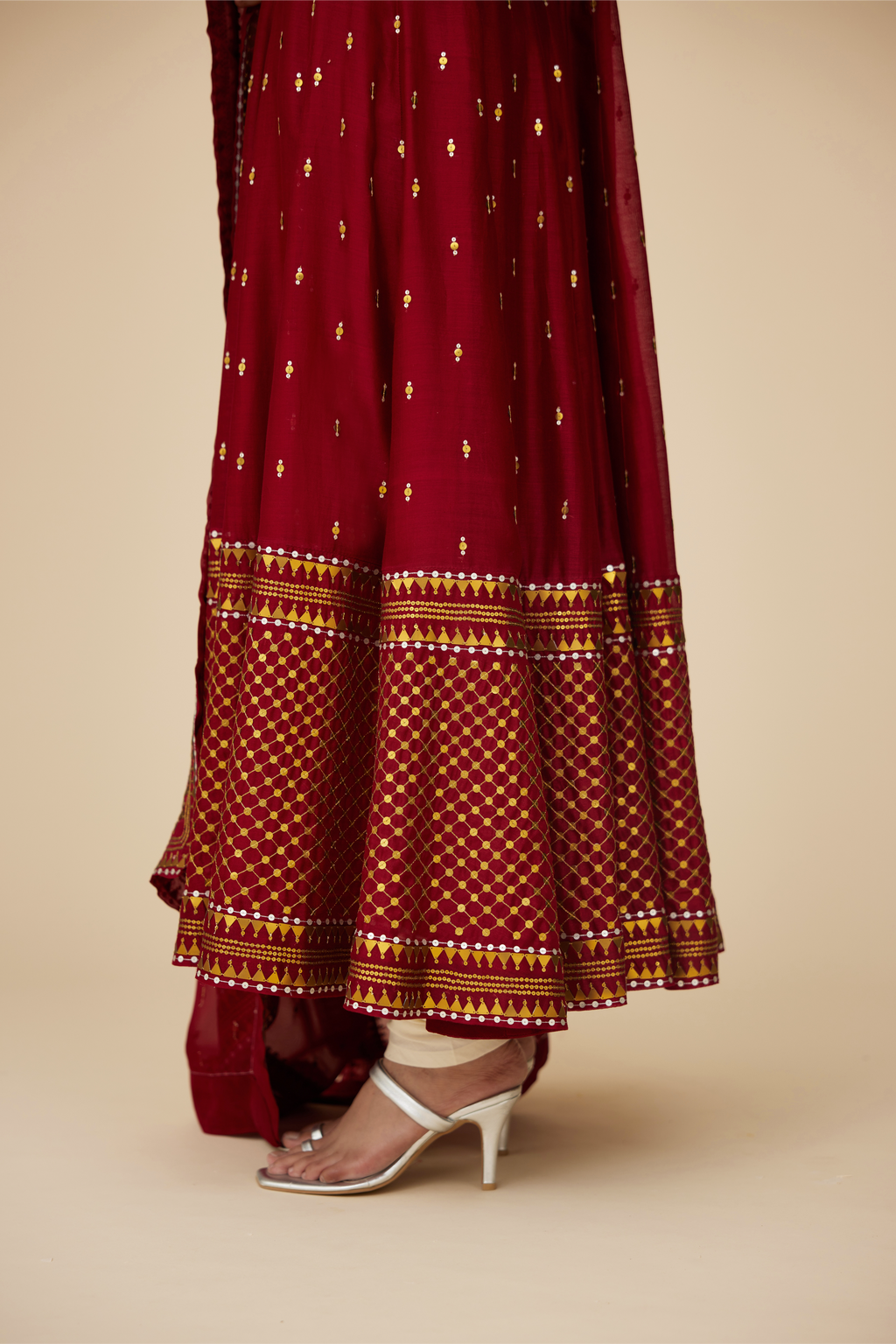 Jaal Border Anarkali Set