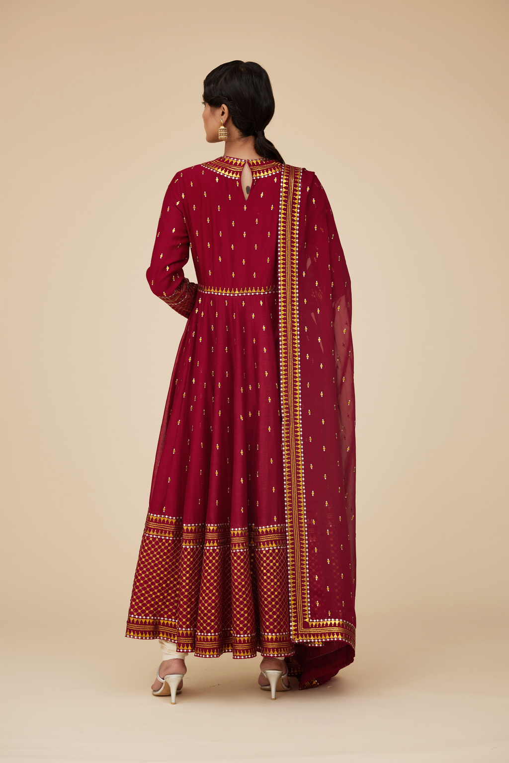 Jaal Border Anarkali Set