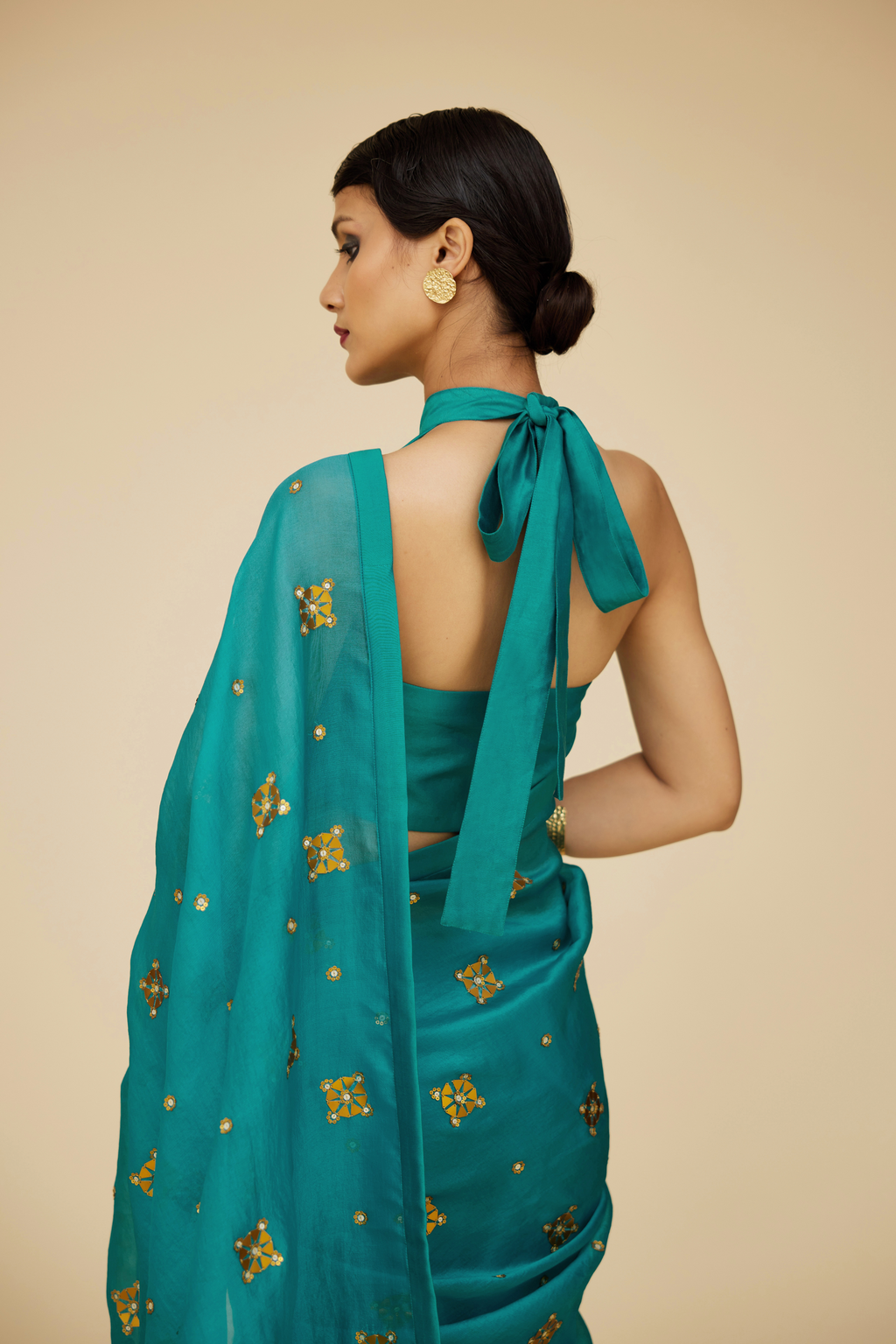 Medallion Motif Saree Set