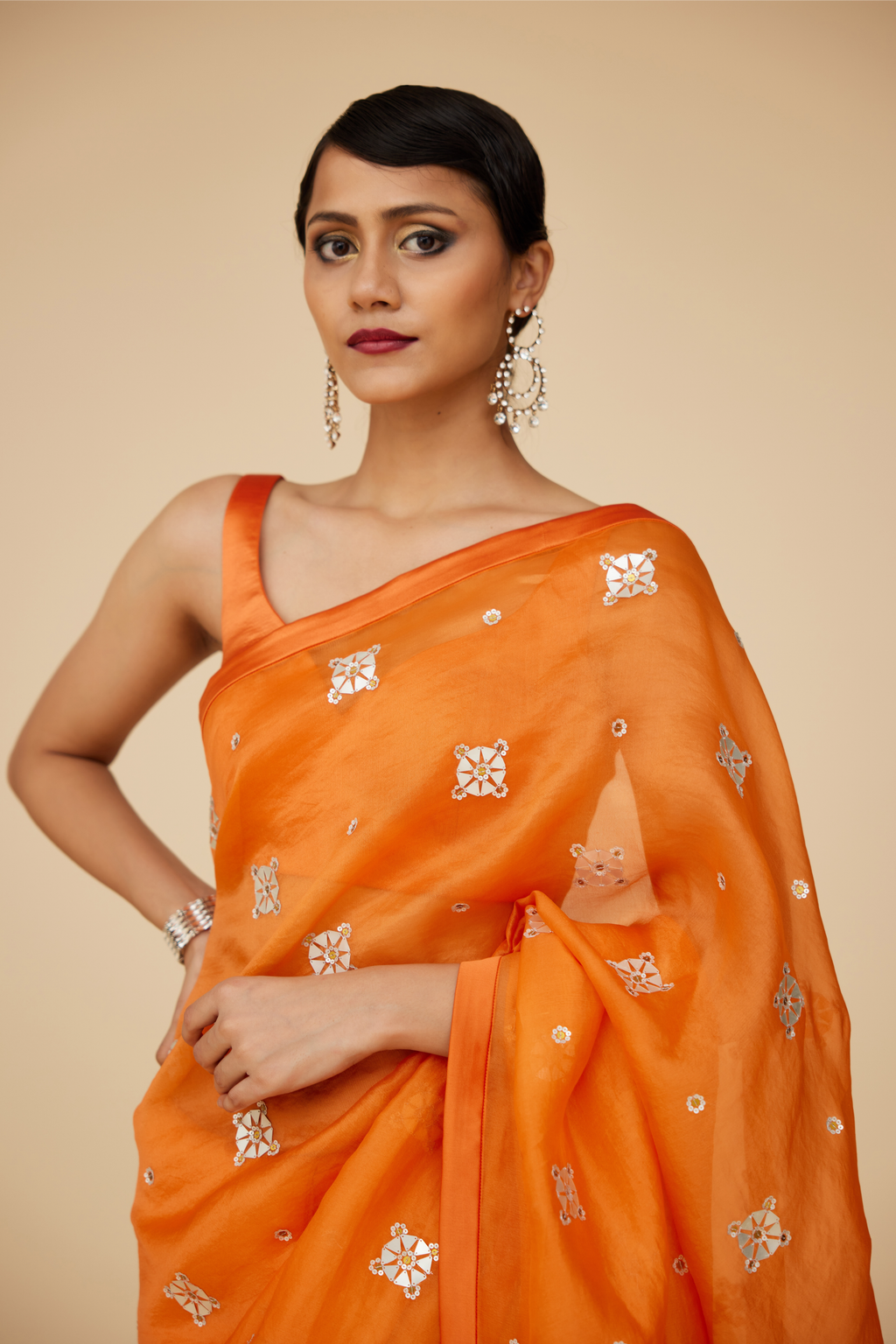 Medallion Motif Saree Set