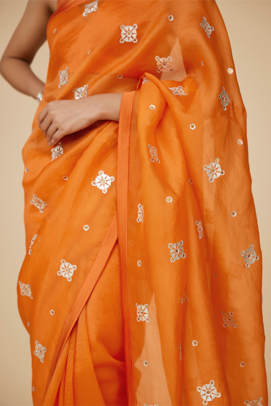 Medallion Motif Saree Set