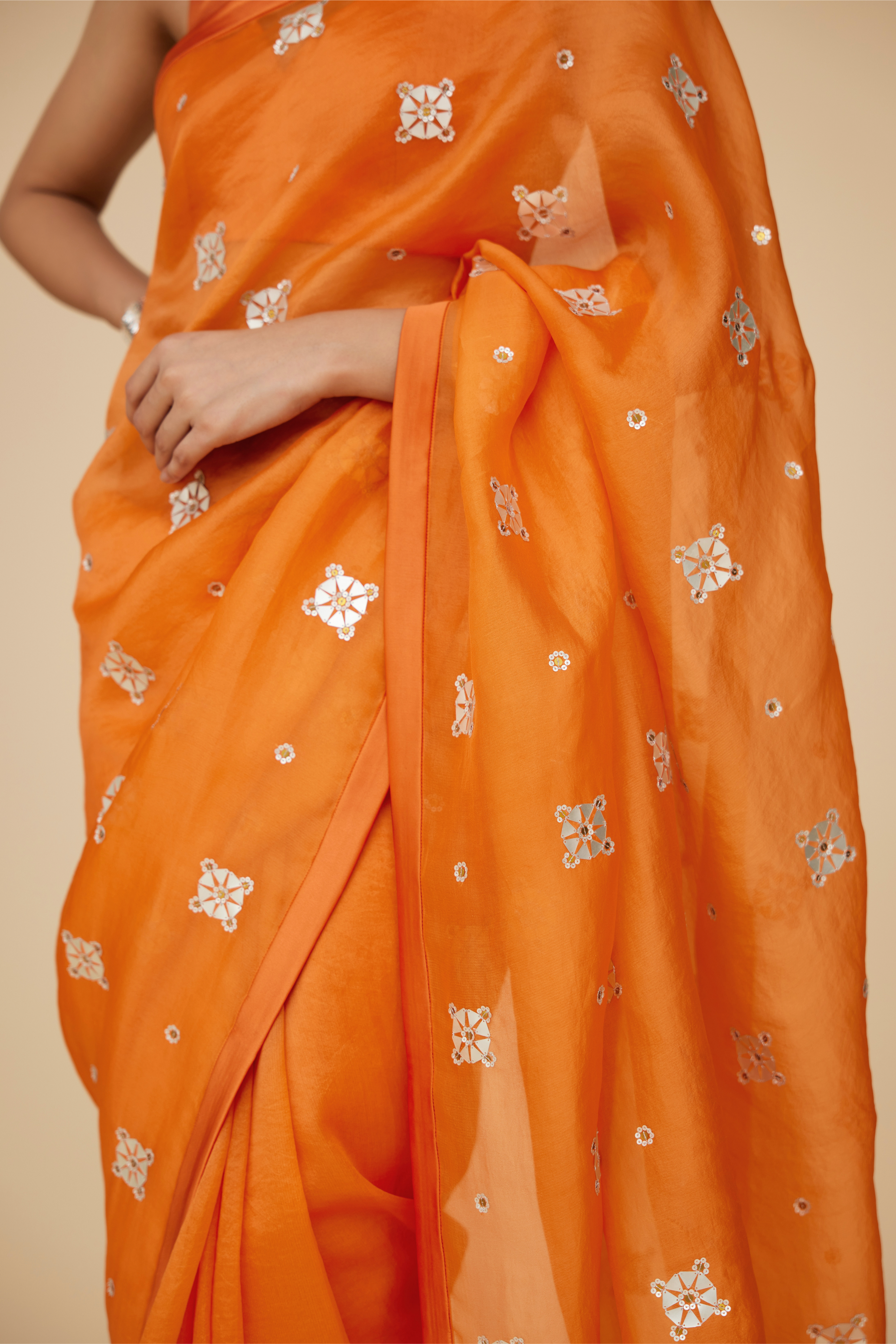Medallion Motif Saree Set