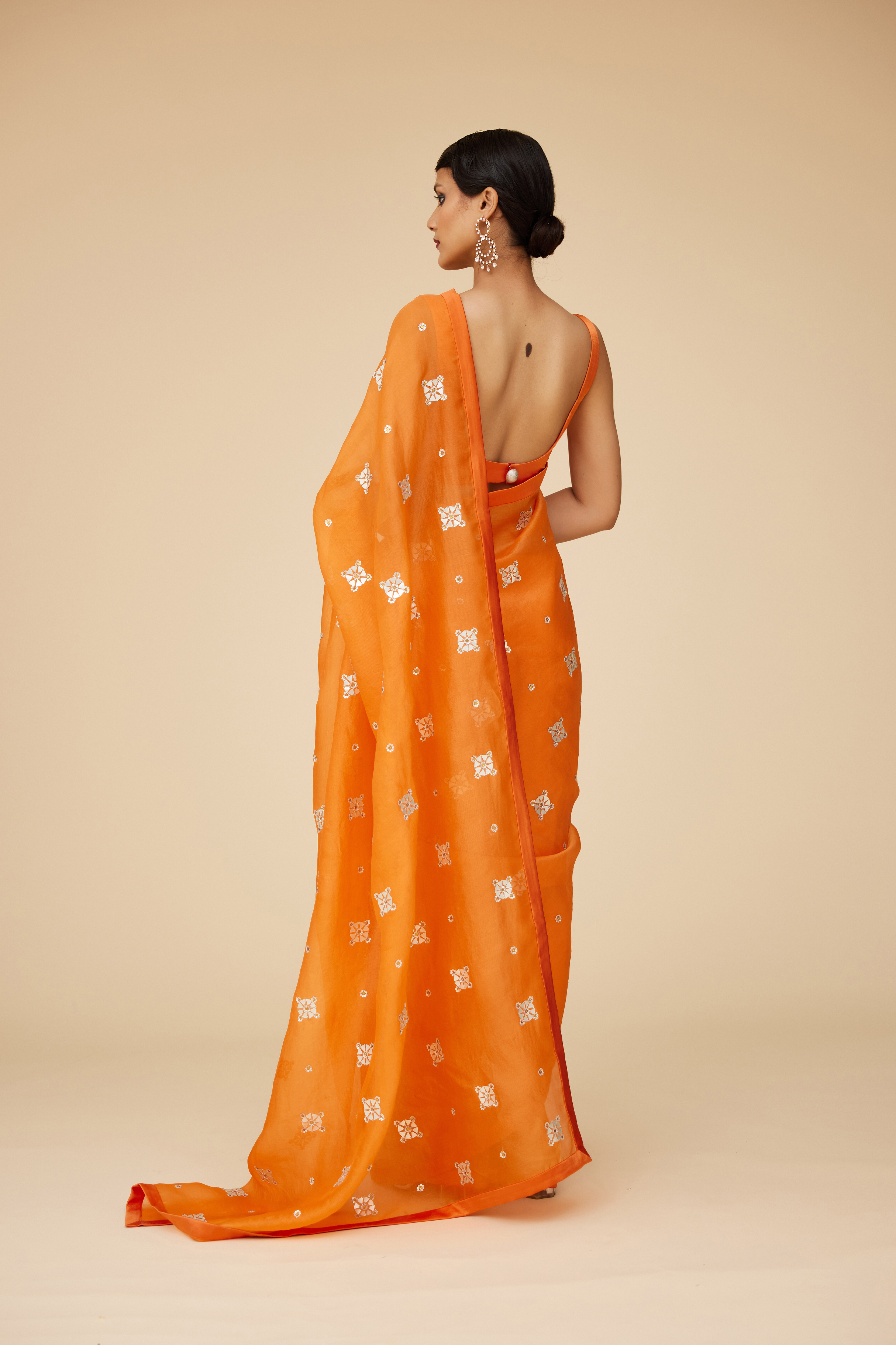 Medallion Motif Saree Set