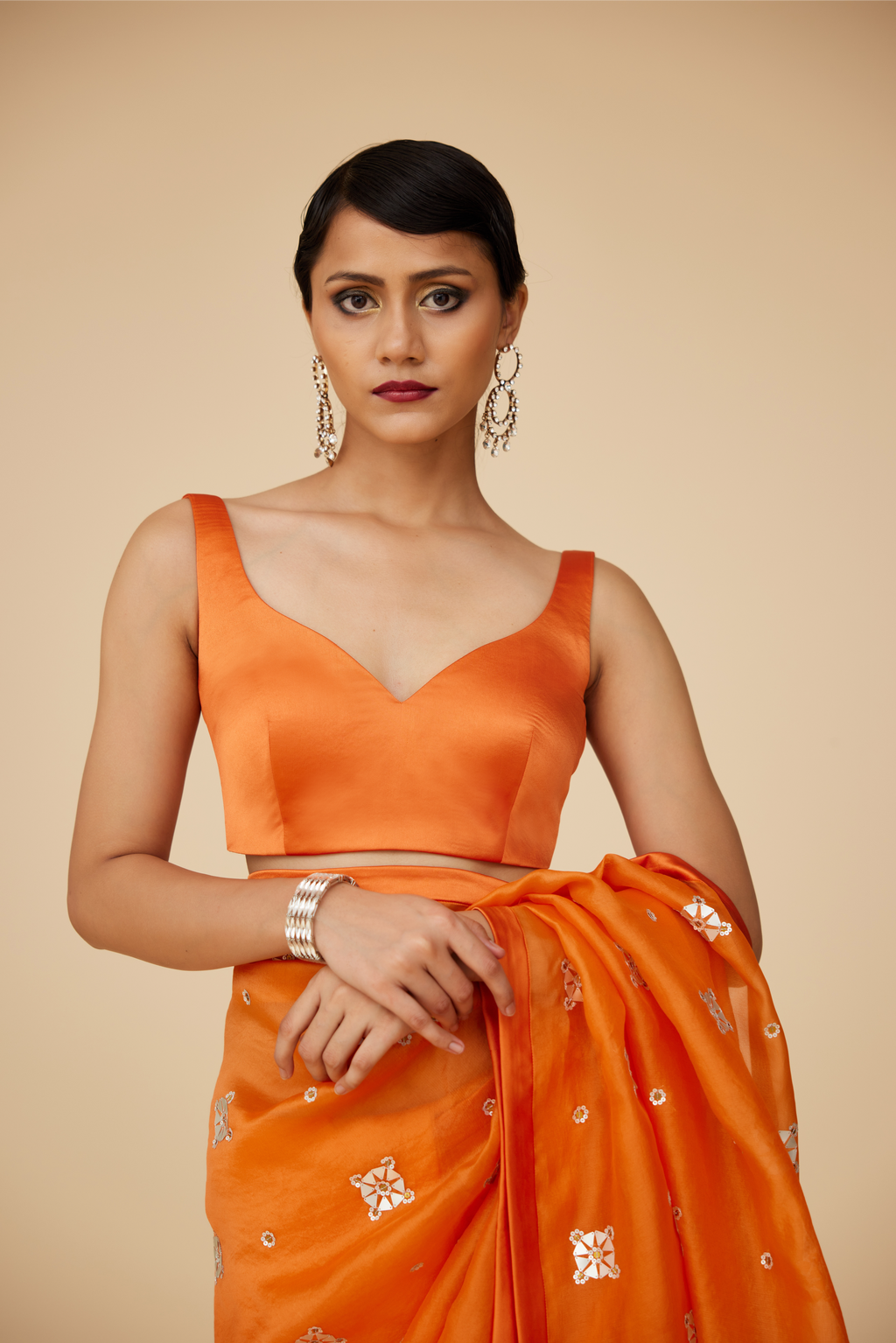 Medallion Motif Saree Set