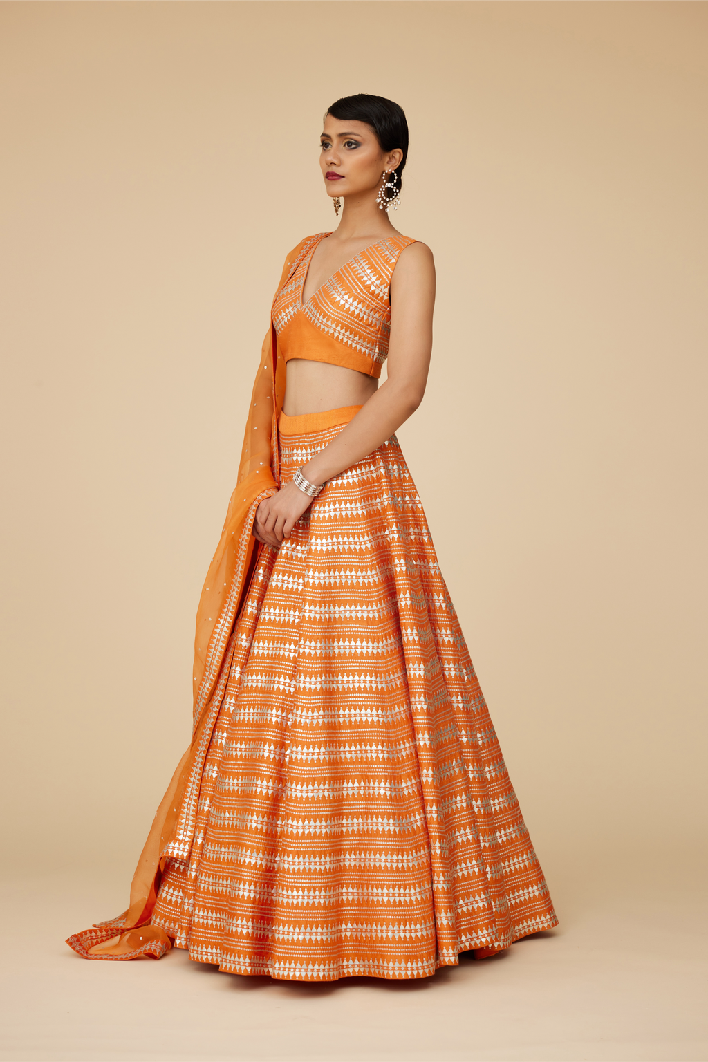 All Over Fence Motif Lehenga Set