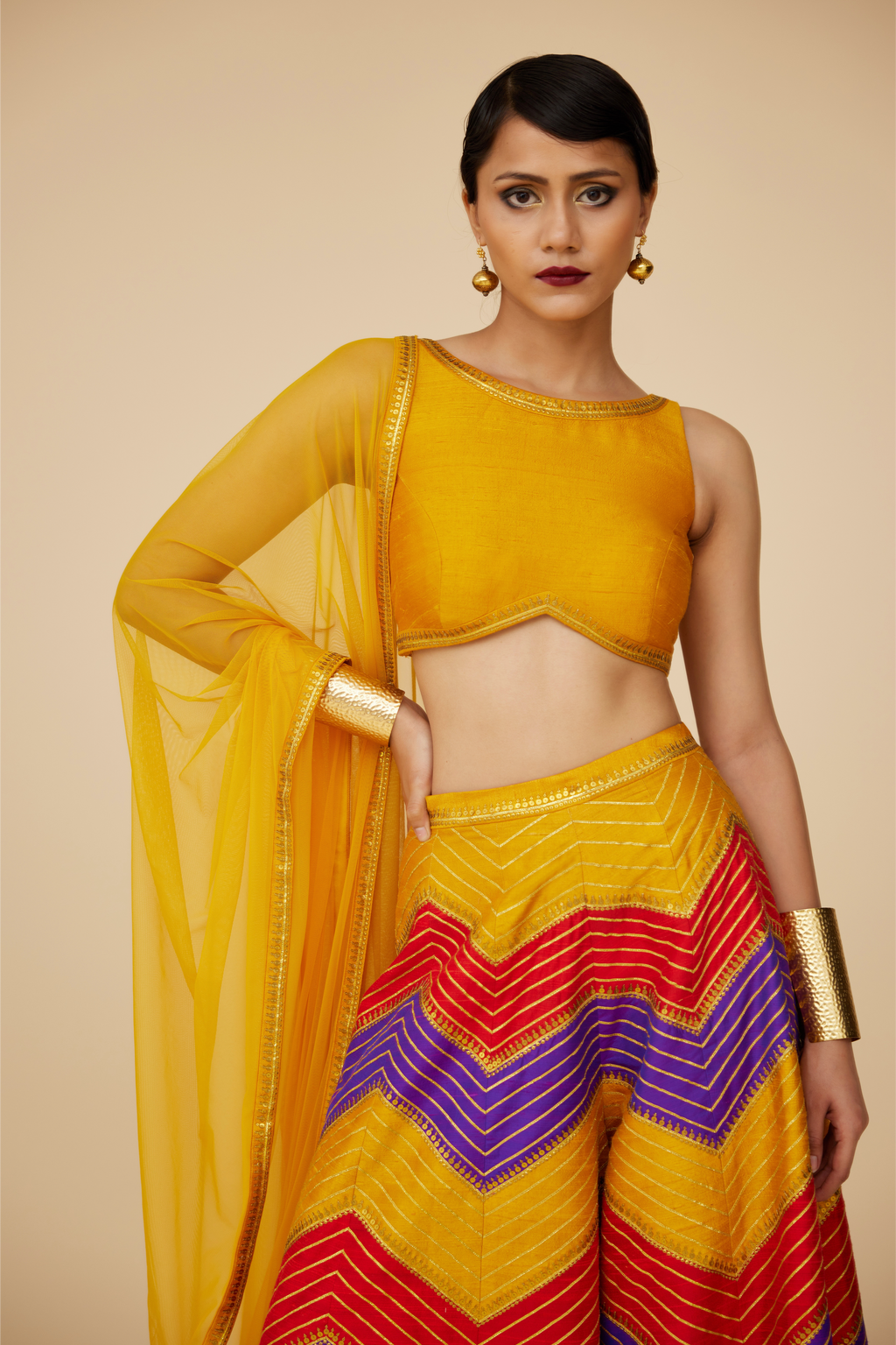 Multi-Coloured Chevron Palazzo Set