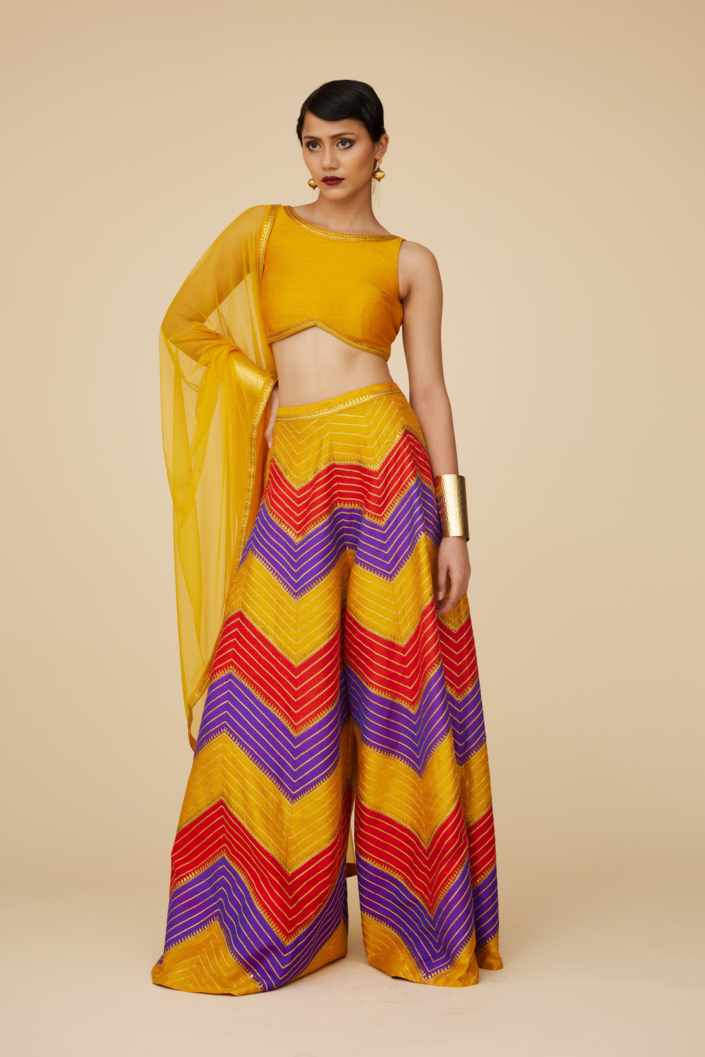 Multi-Coloured Chevron Palazzo Set