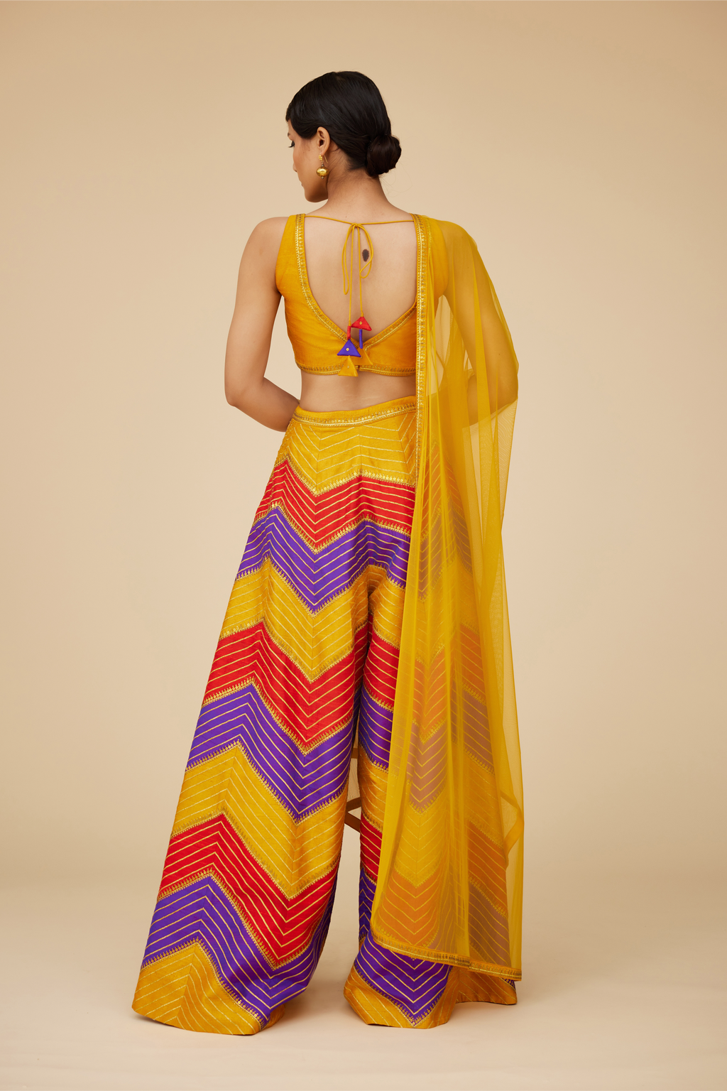 Multi-Coloured Chevron Palazzo Set