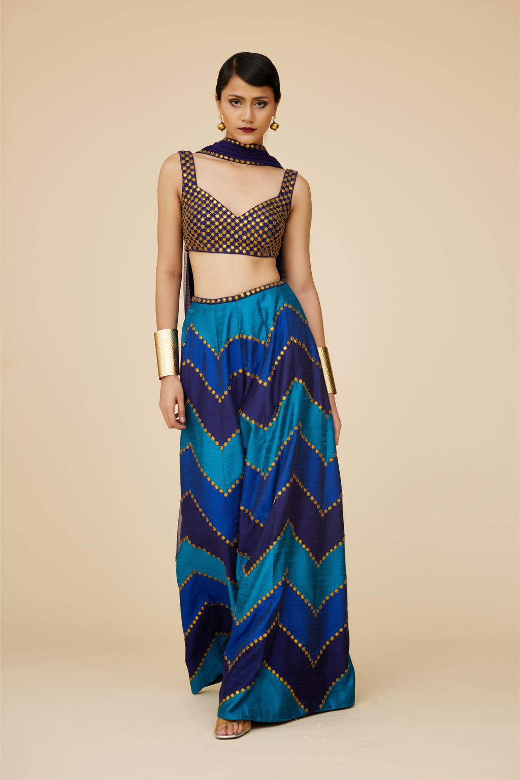 Multi-Coloured Chevron Palazzo Set