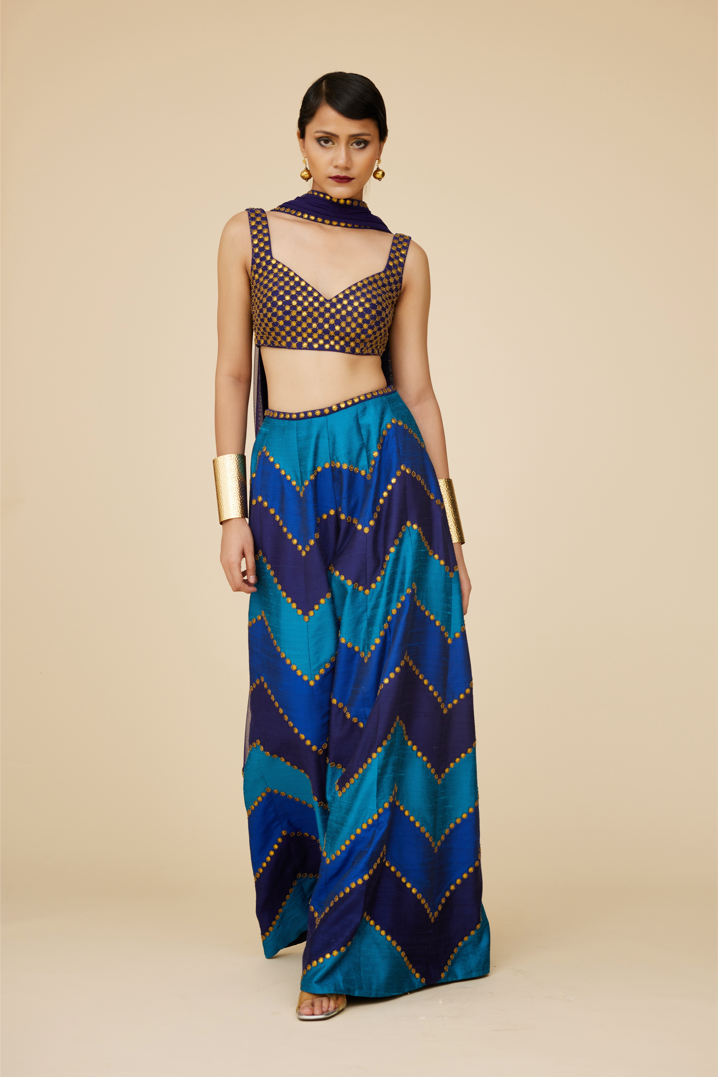 Multi-Coloured Chevron Palazzo Set