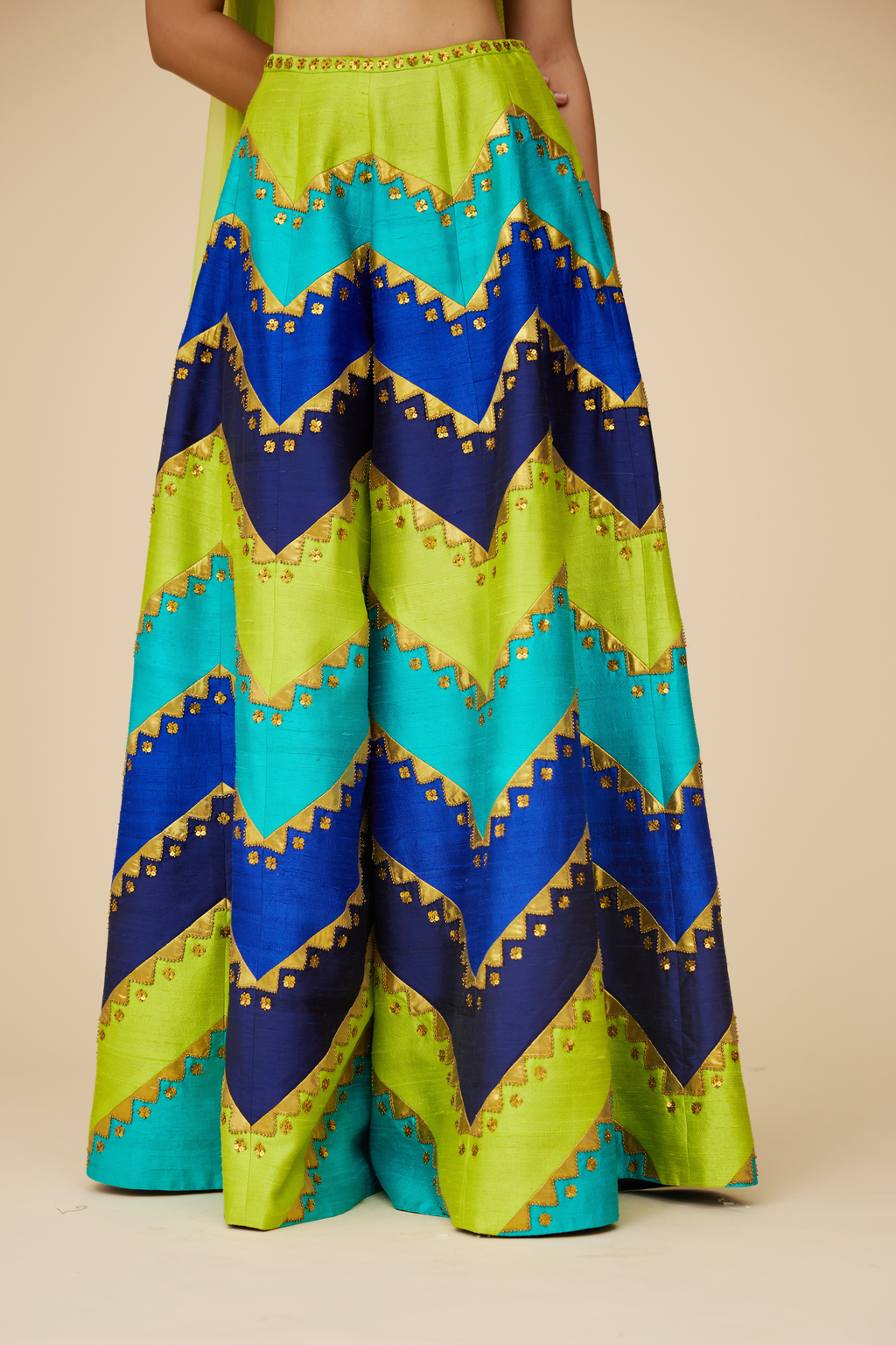 Multi-Coloured Chevron Palazzo Set