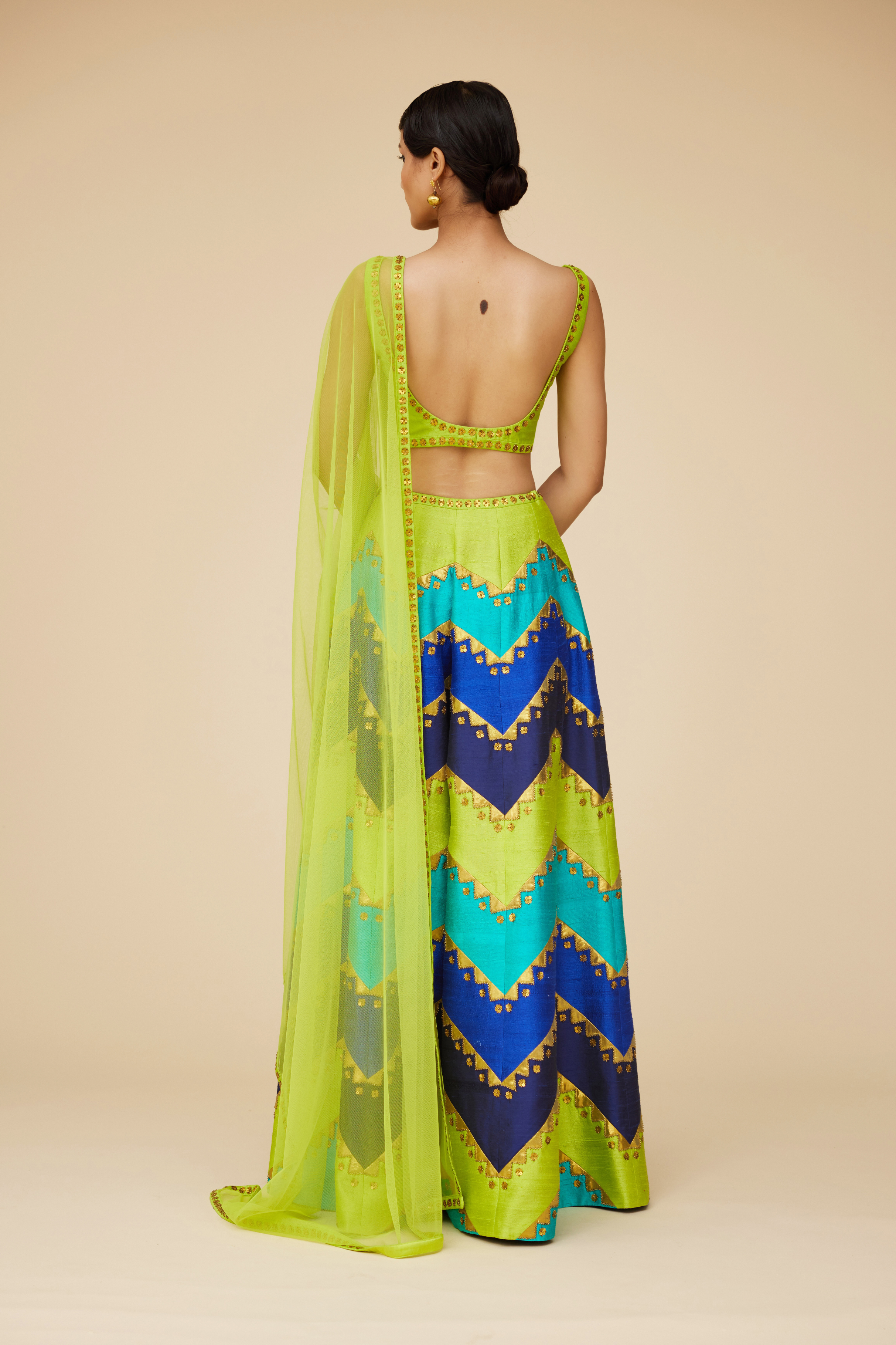 Multi-Coloured Chevron Palazzo Set