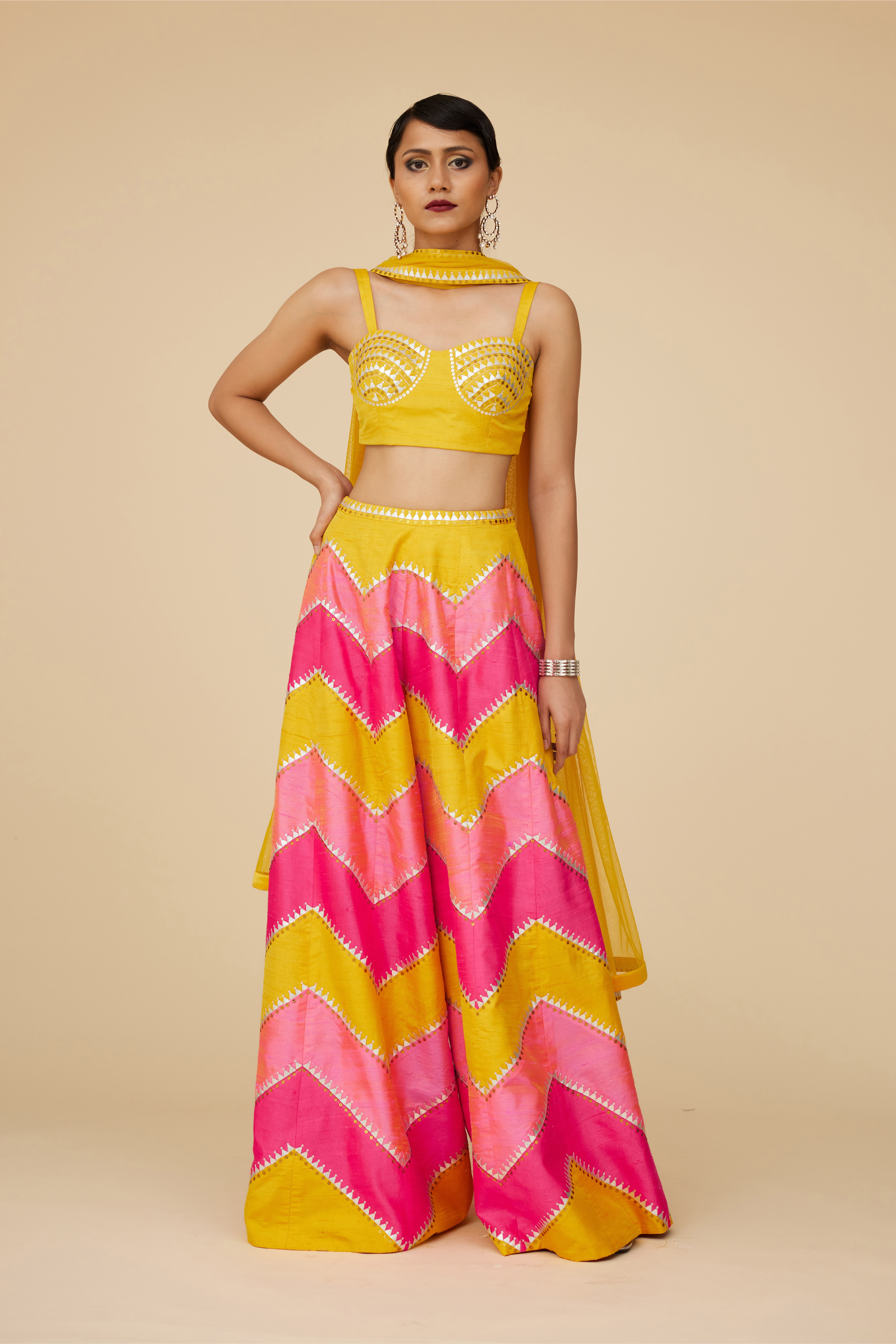 Multi-Coloured Chevron Palazzo Set