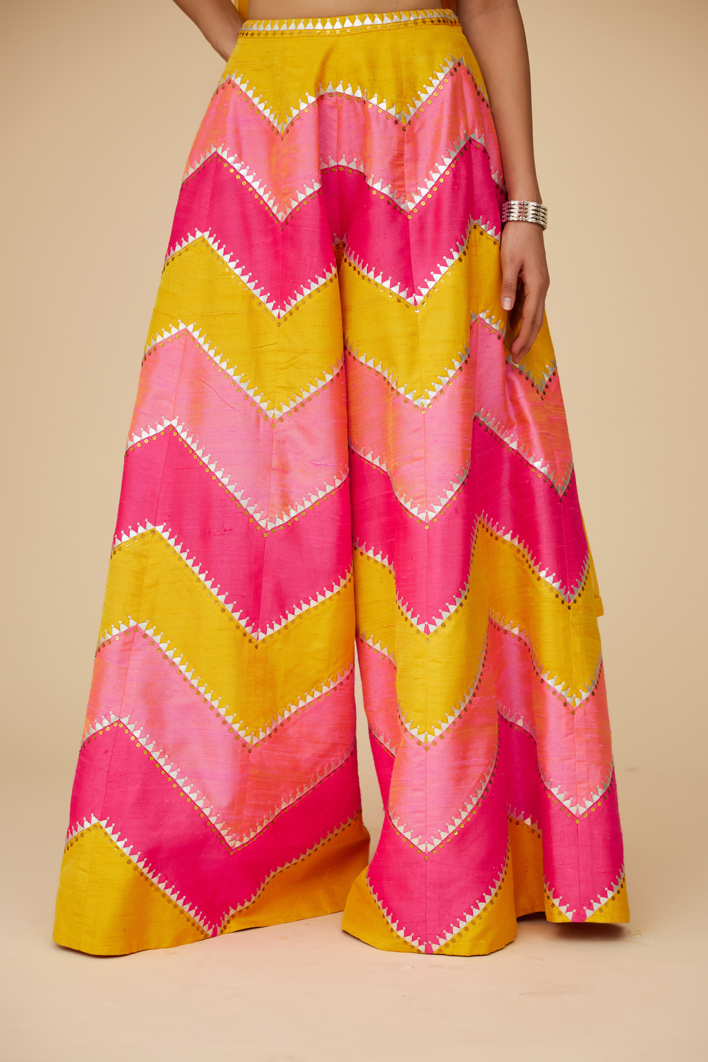 Multi-Coloured Chevron Palazzo Set