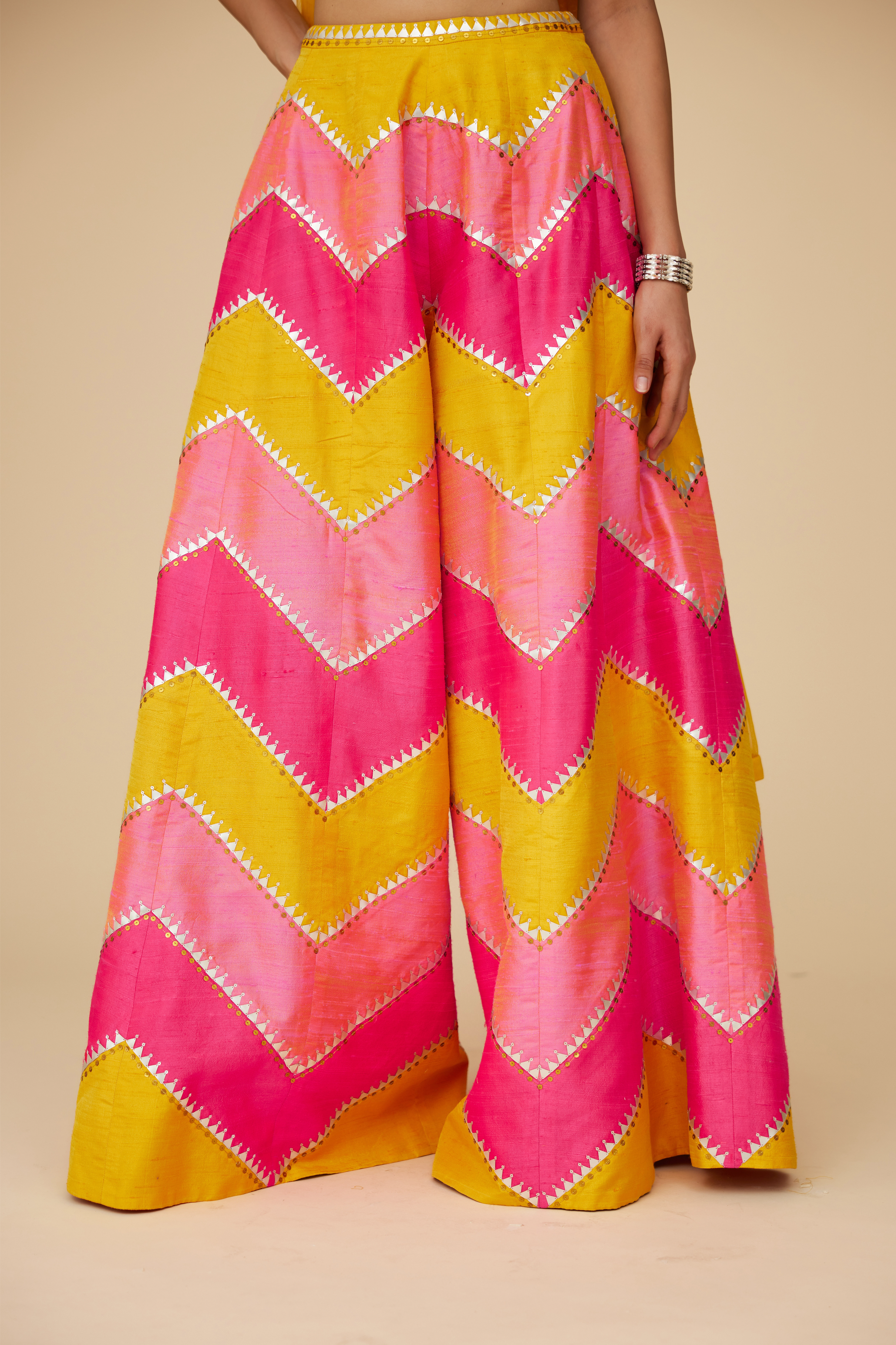 Multi-Coloured Chevron Palazzo Set