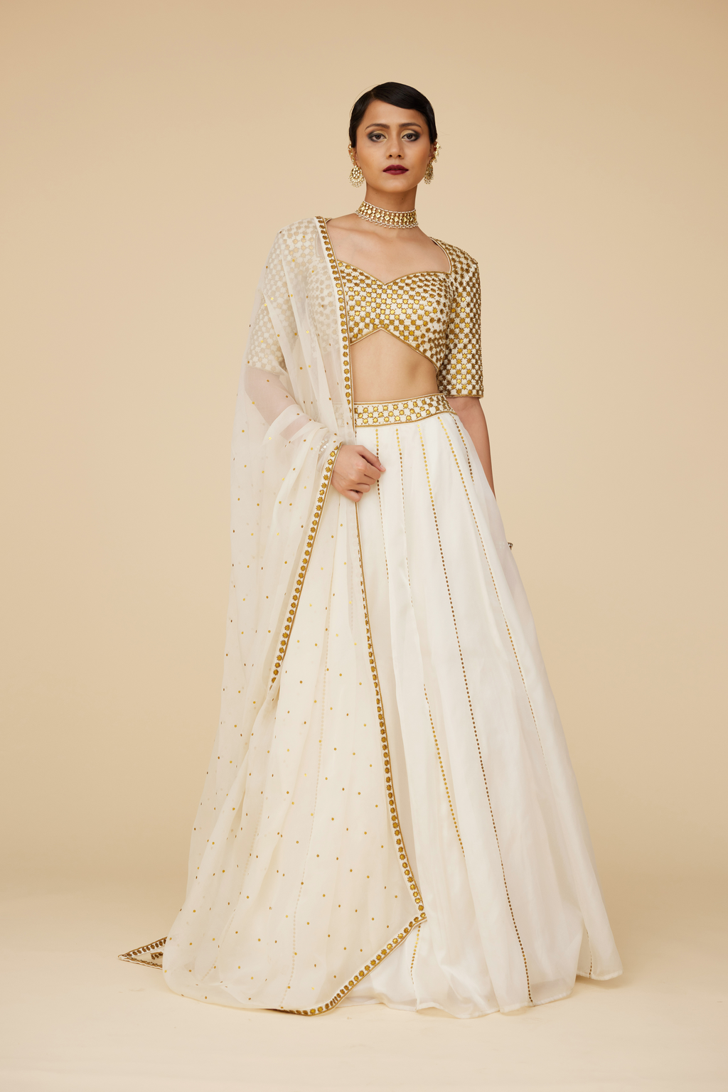 Lattice Motif Lehenga Set