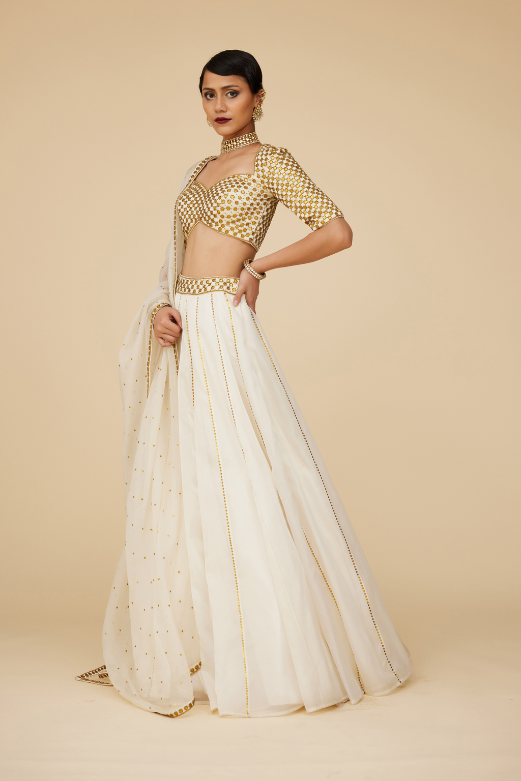 Lattice Motif Lehenga Set