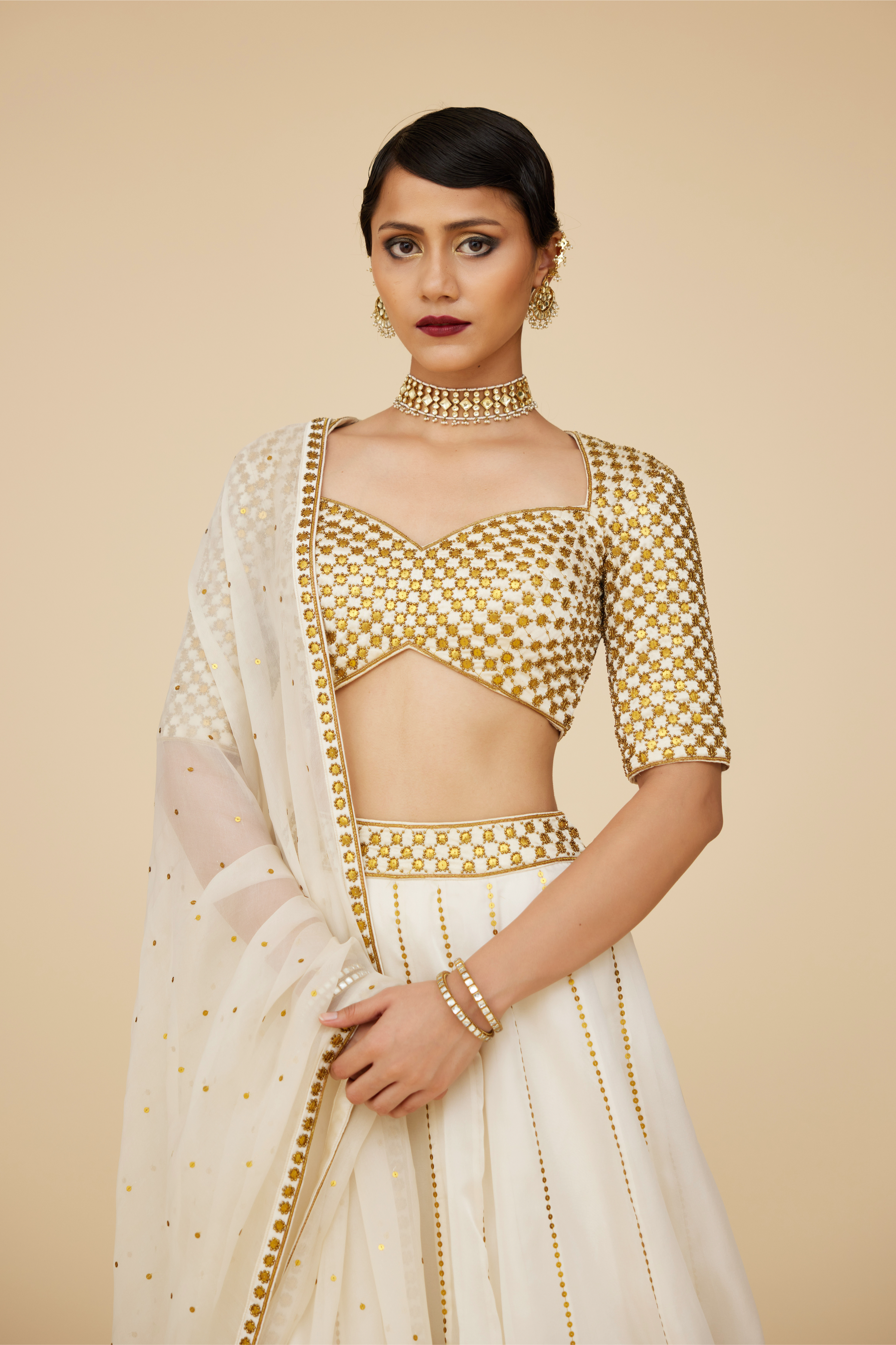 Lattice Motif Lehenga Set