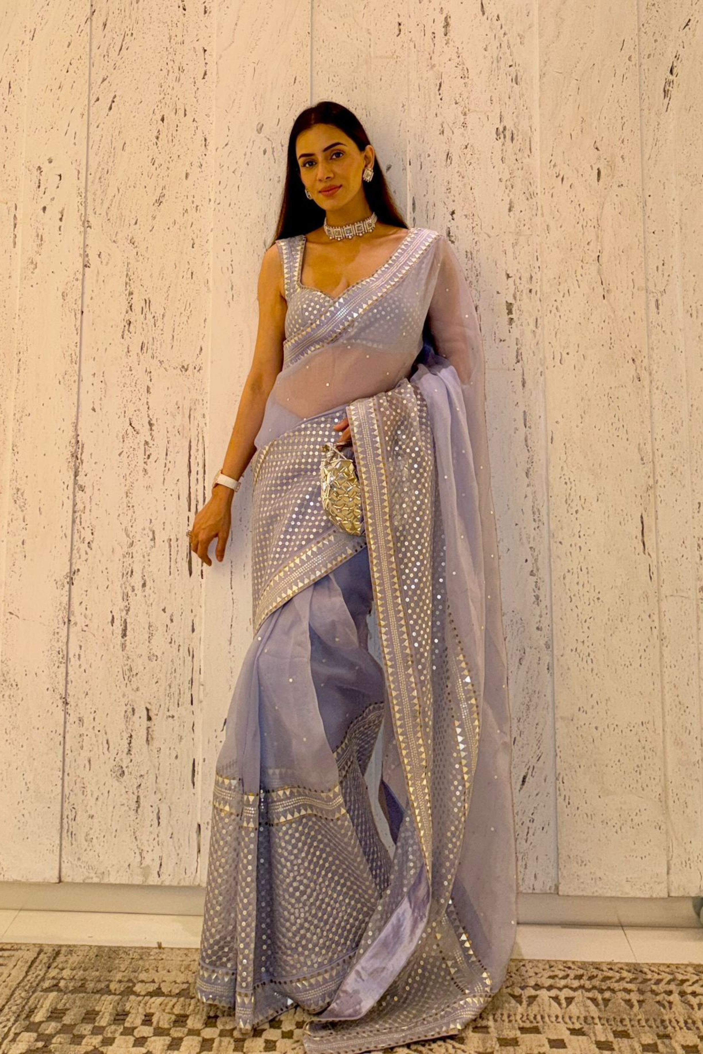 Jaal Border Saree Set