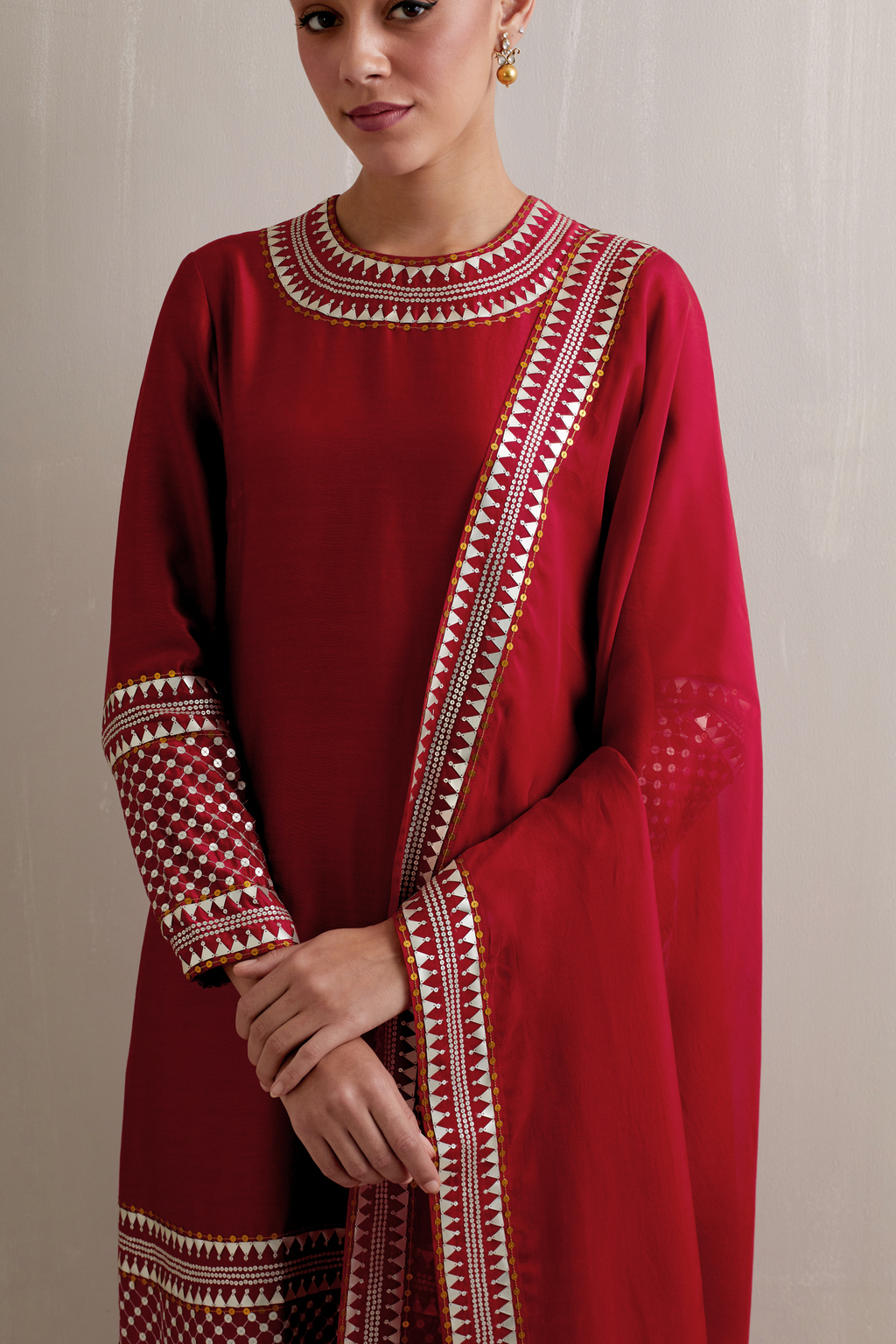 Jaal Border Kurta Set