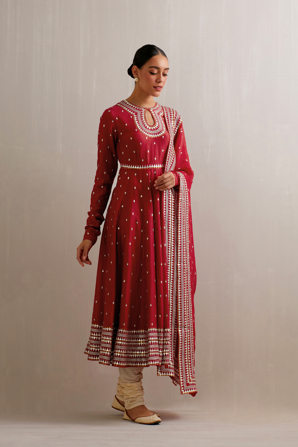 Keyhole Neckline Anarkali Set