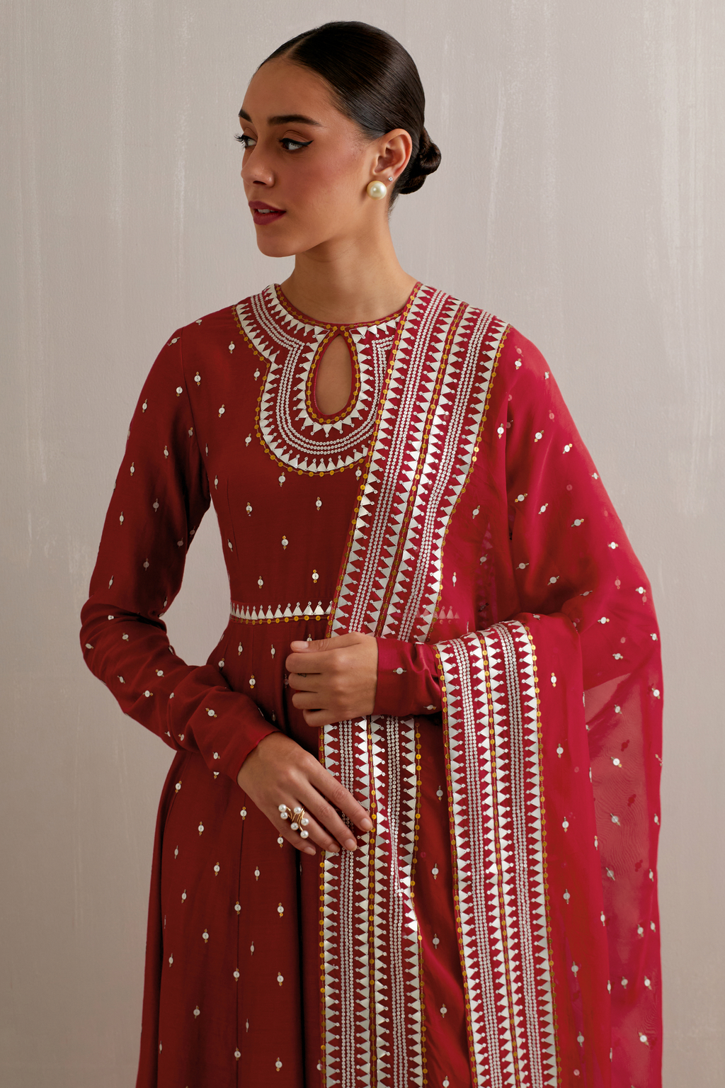 Keyhole Neckline Anarkali Set