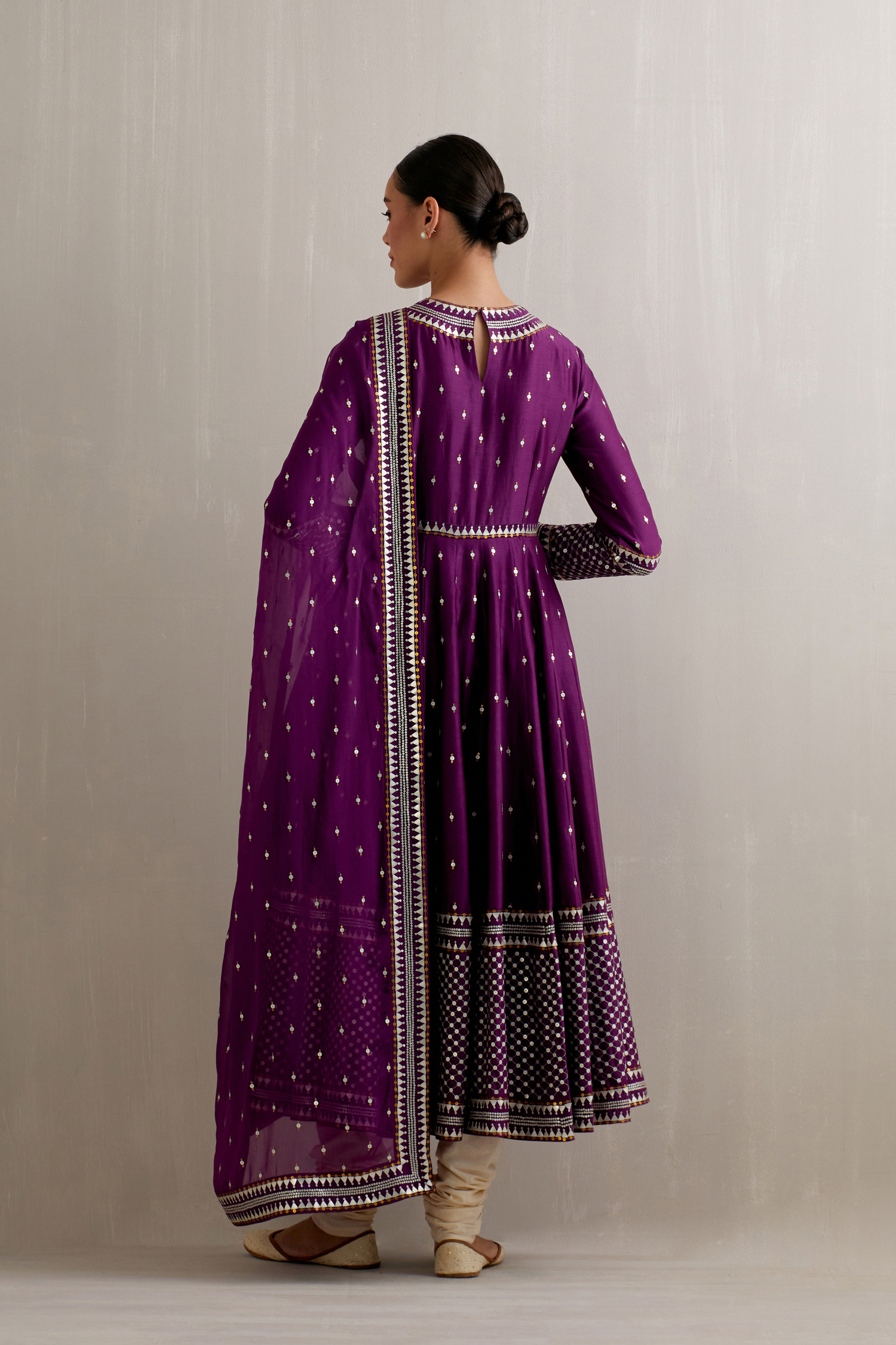 Jaal Border Anarkali Set