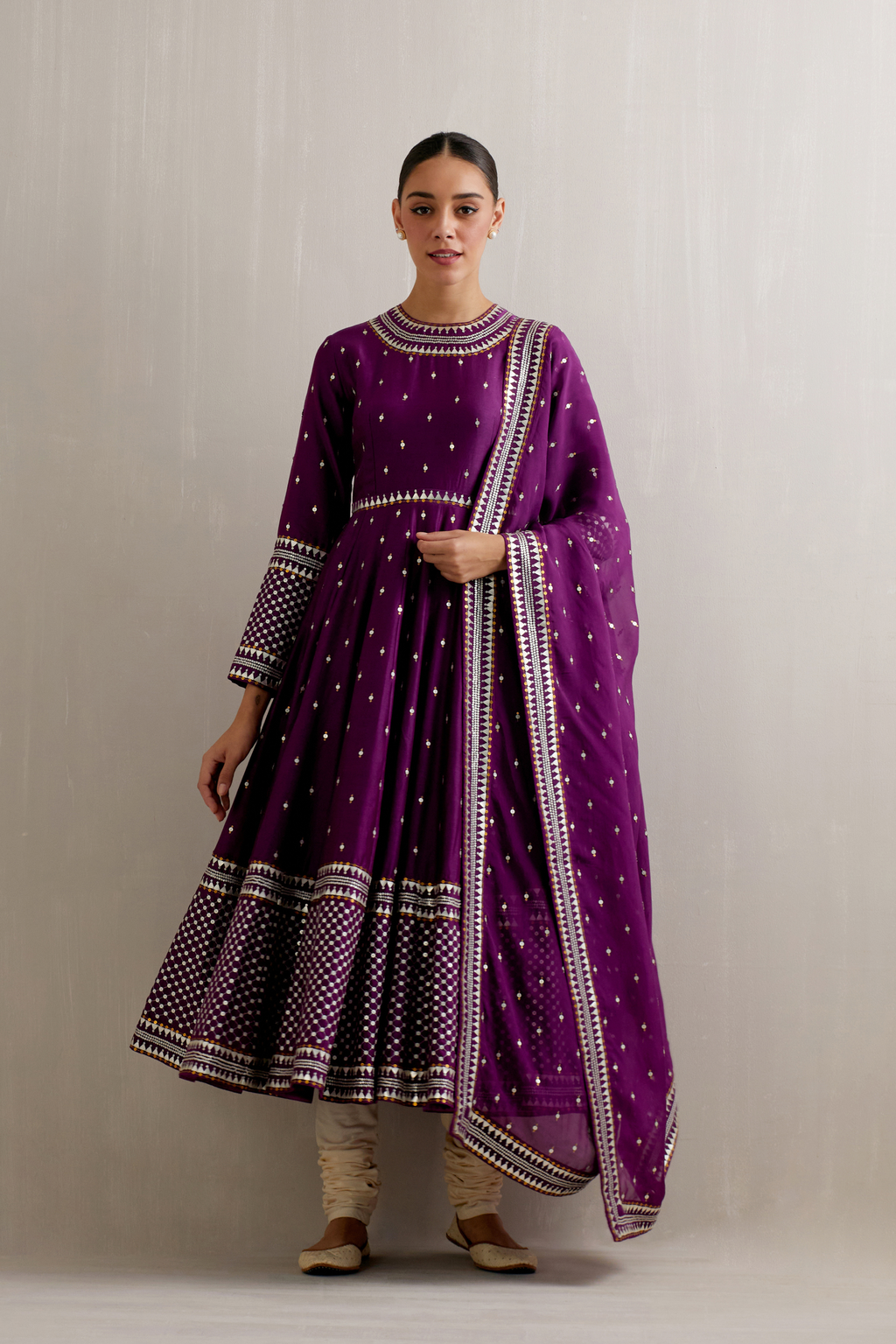 Jaal Border Anarkali Set