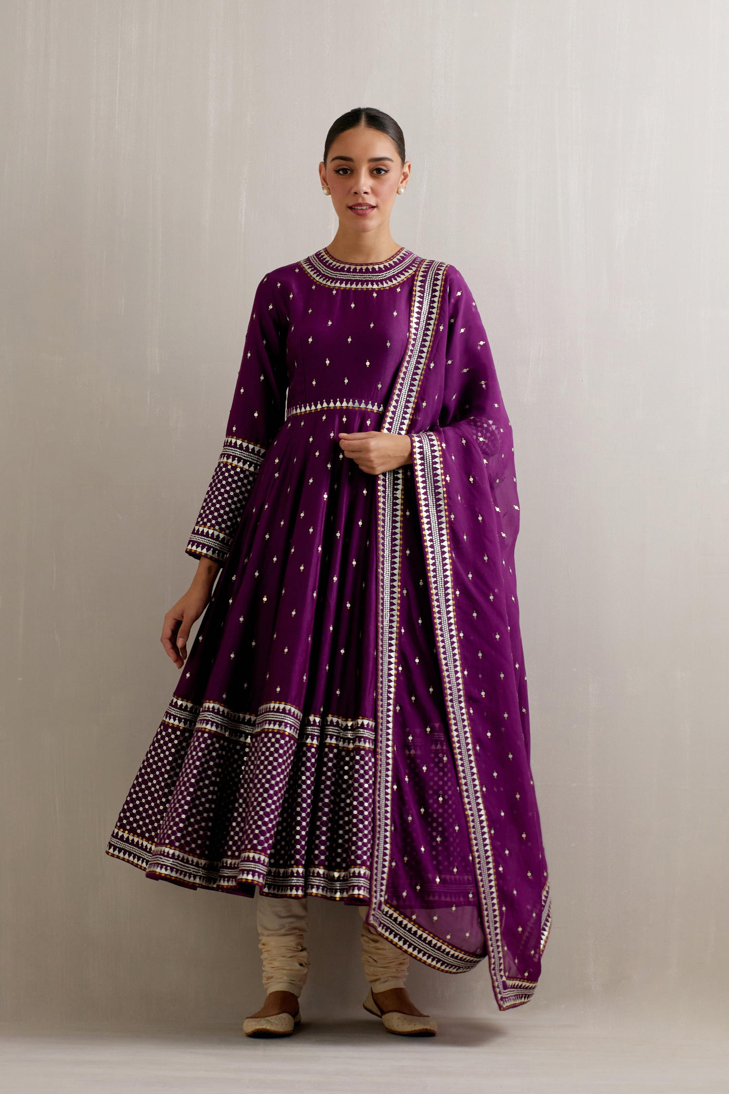 Jaal Border Anarkali Set