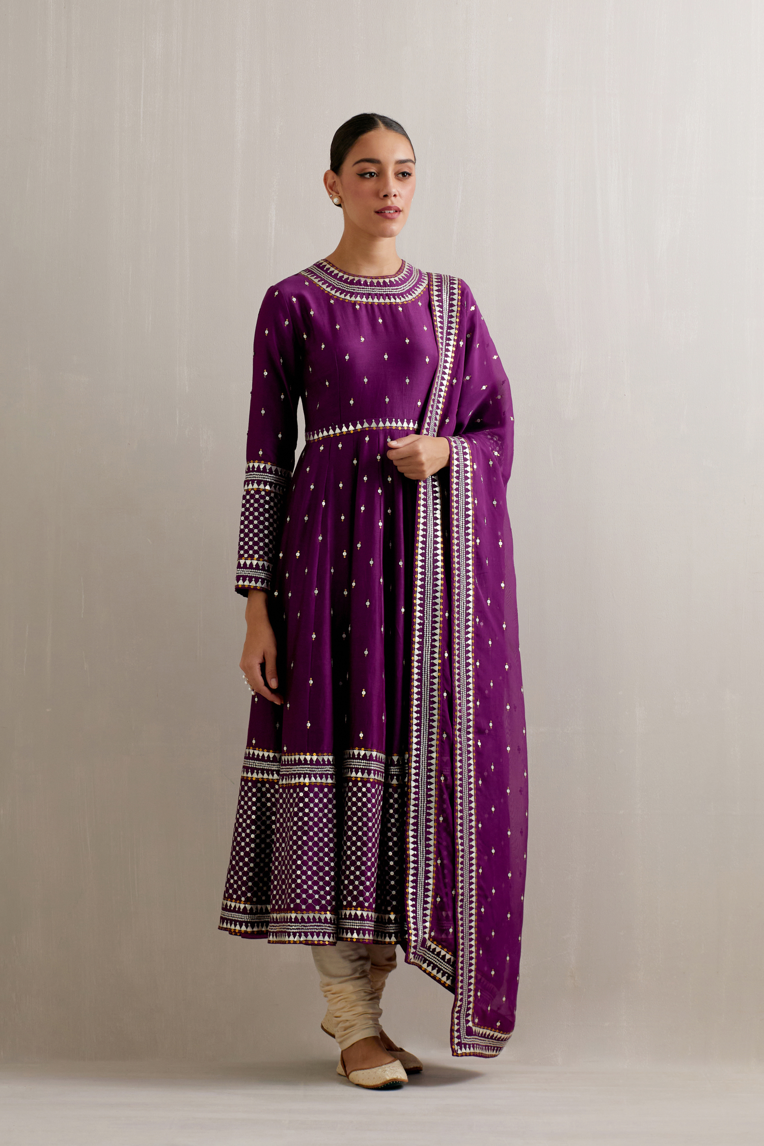Jaal Border Anarkali Set