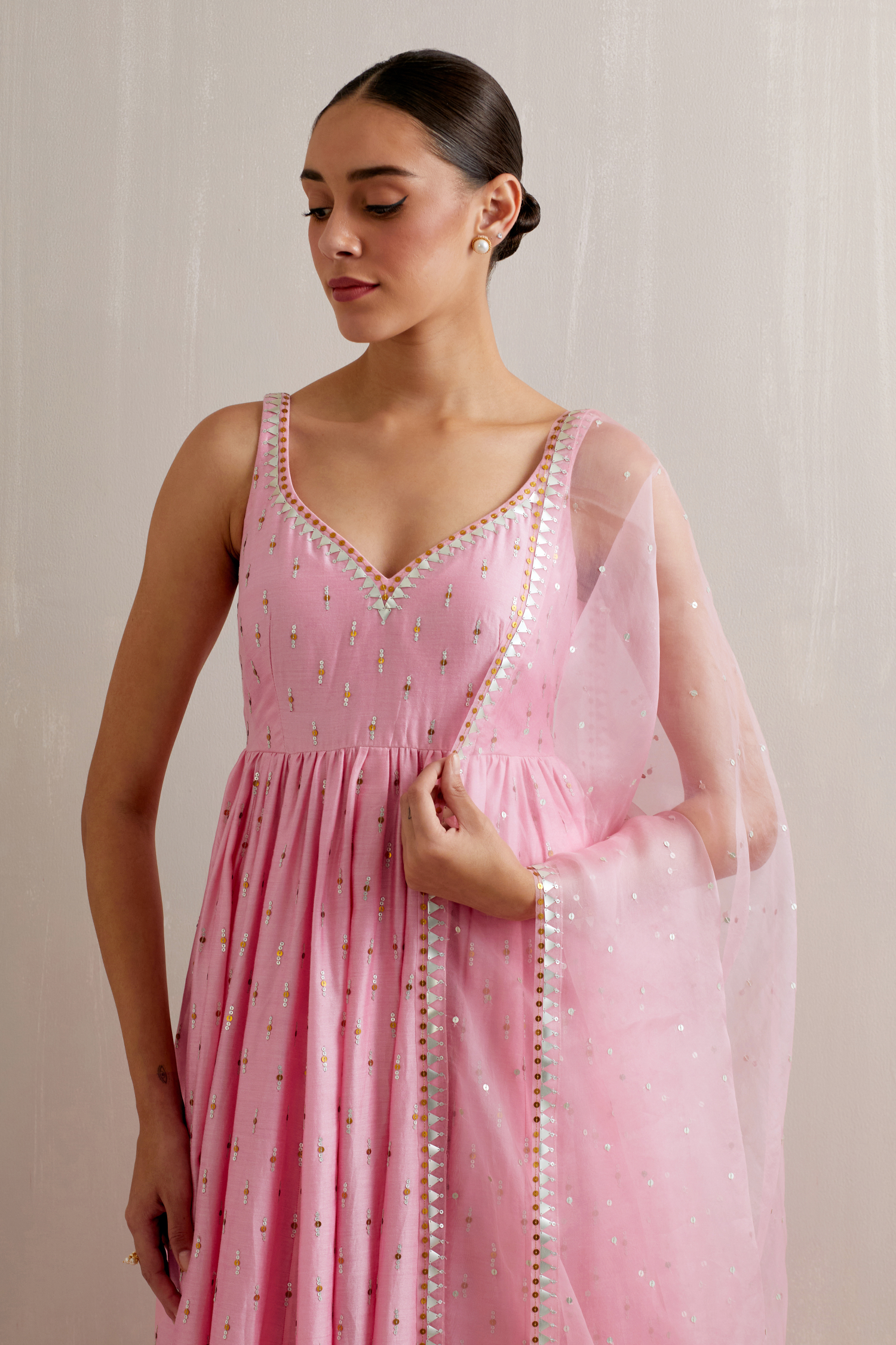 Tamarind Motif Anarkali Set