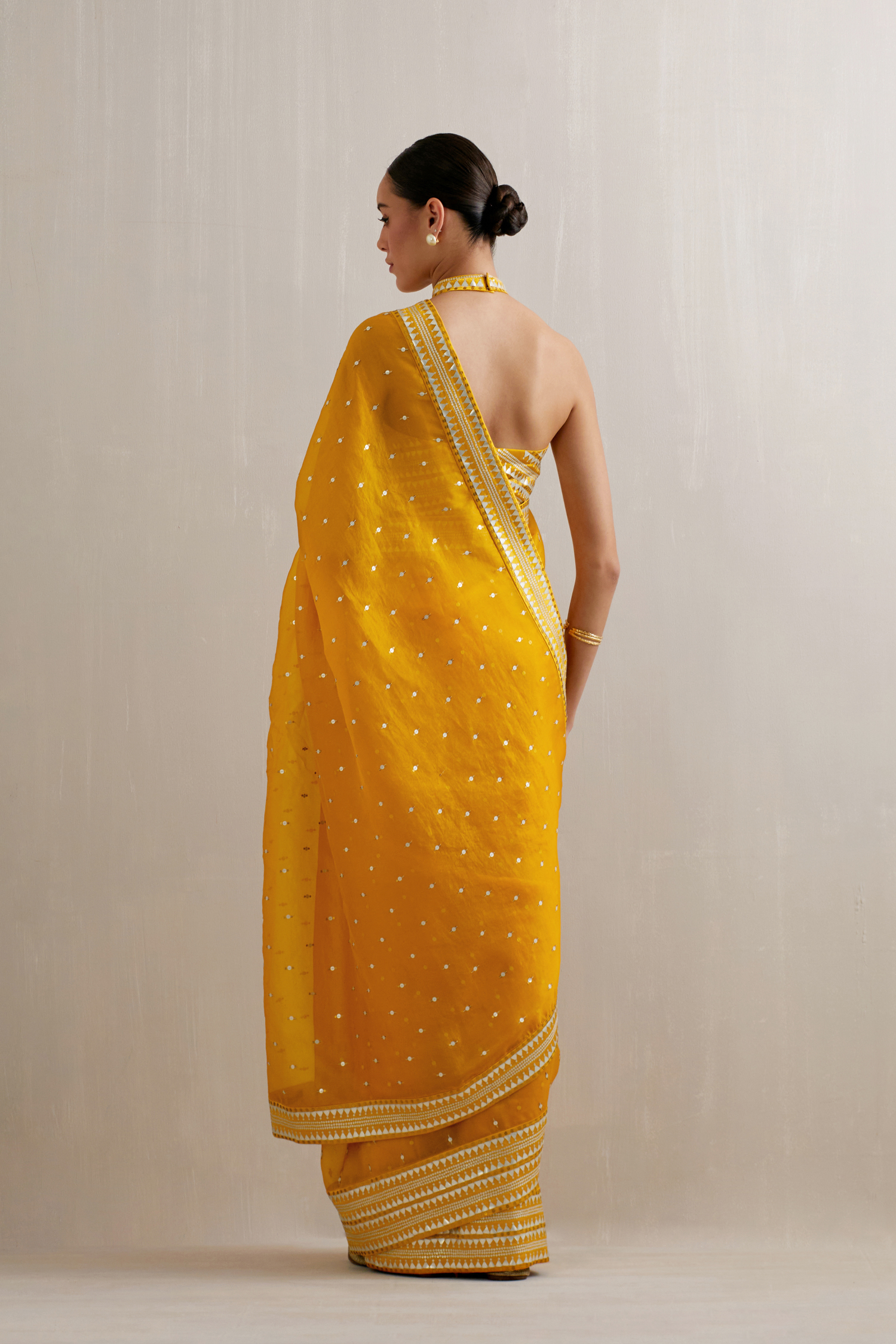 Inverted Fence Border Saree Set