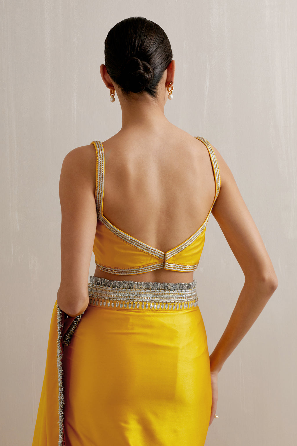 Gota And Jhaalar Border Saree