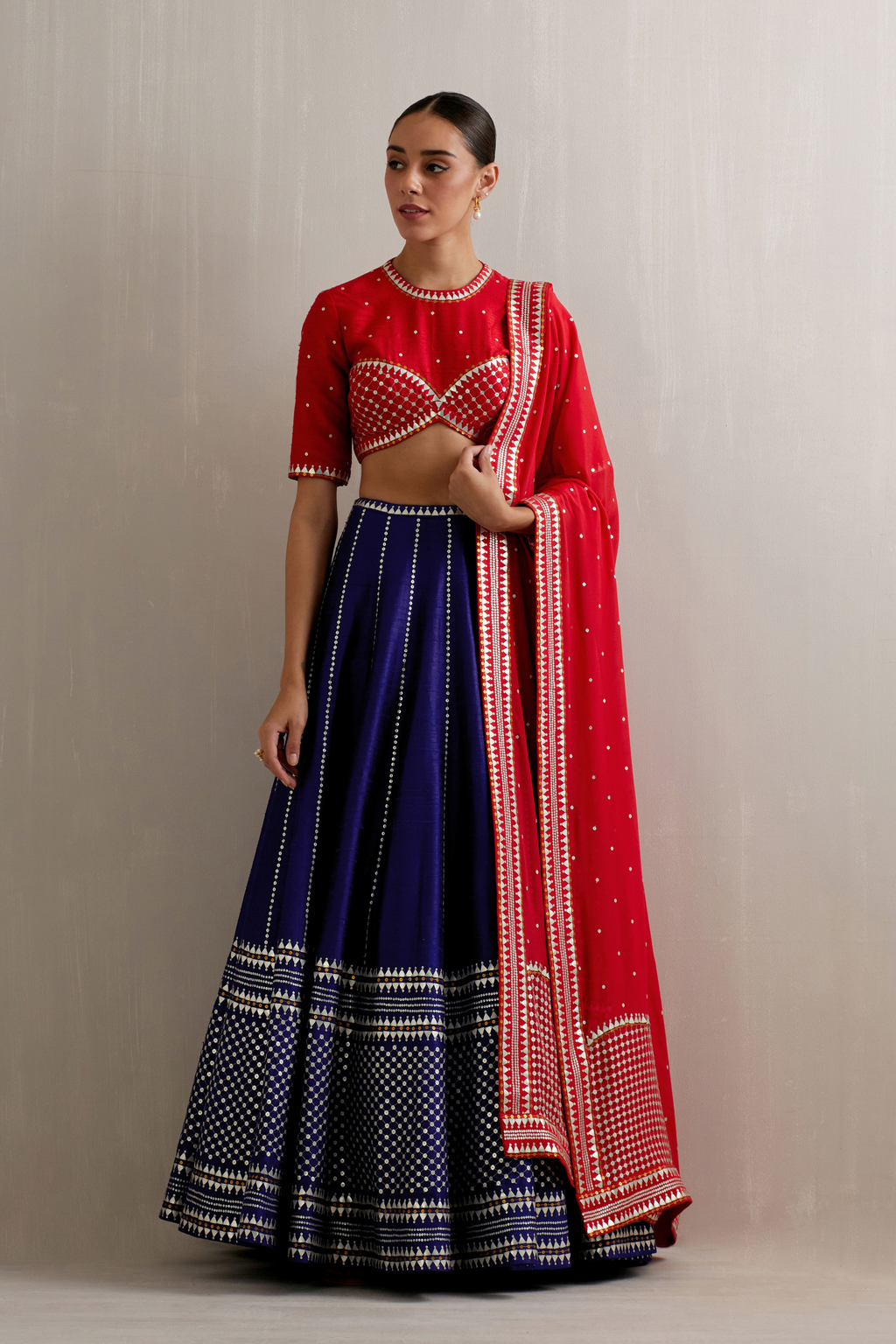 Dome And Jaal Border Lehenga Set