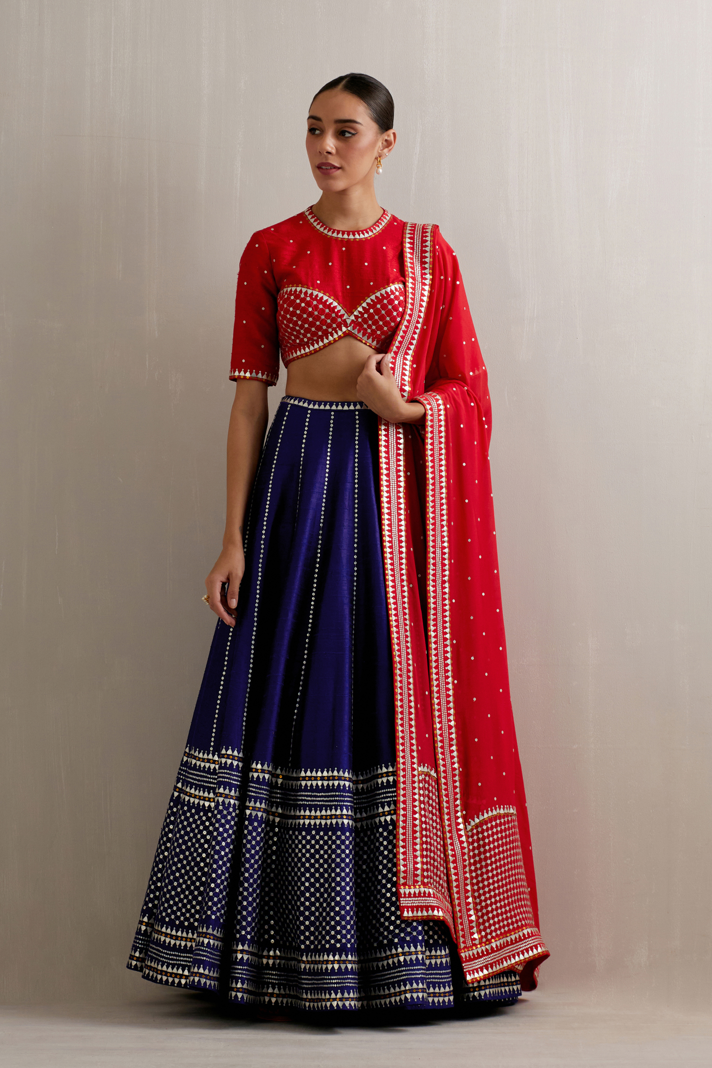 Dome And Jaal Border Lehenga Set