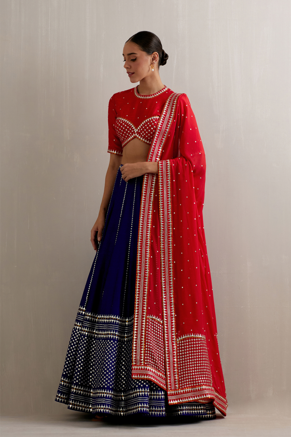 Dome And Jaal Border Lehenga Set