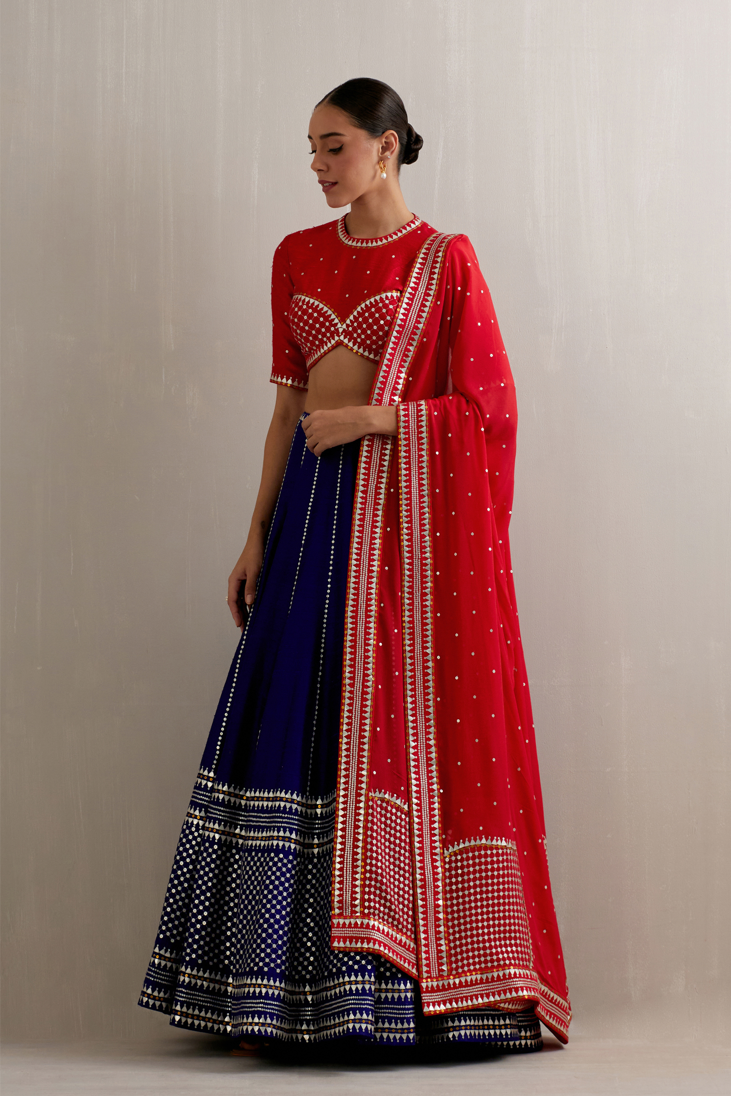 Dome And Jaal Border Lehenga Set