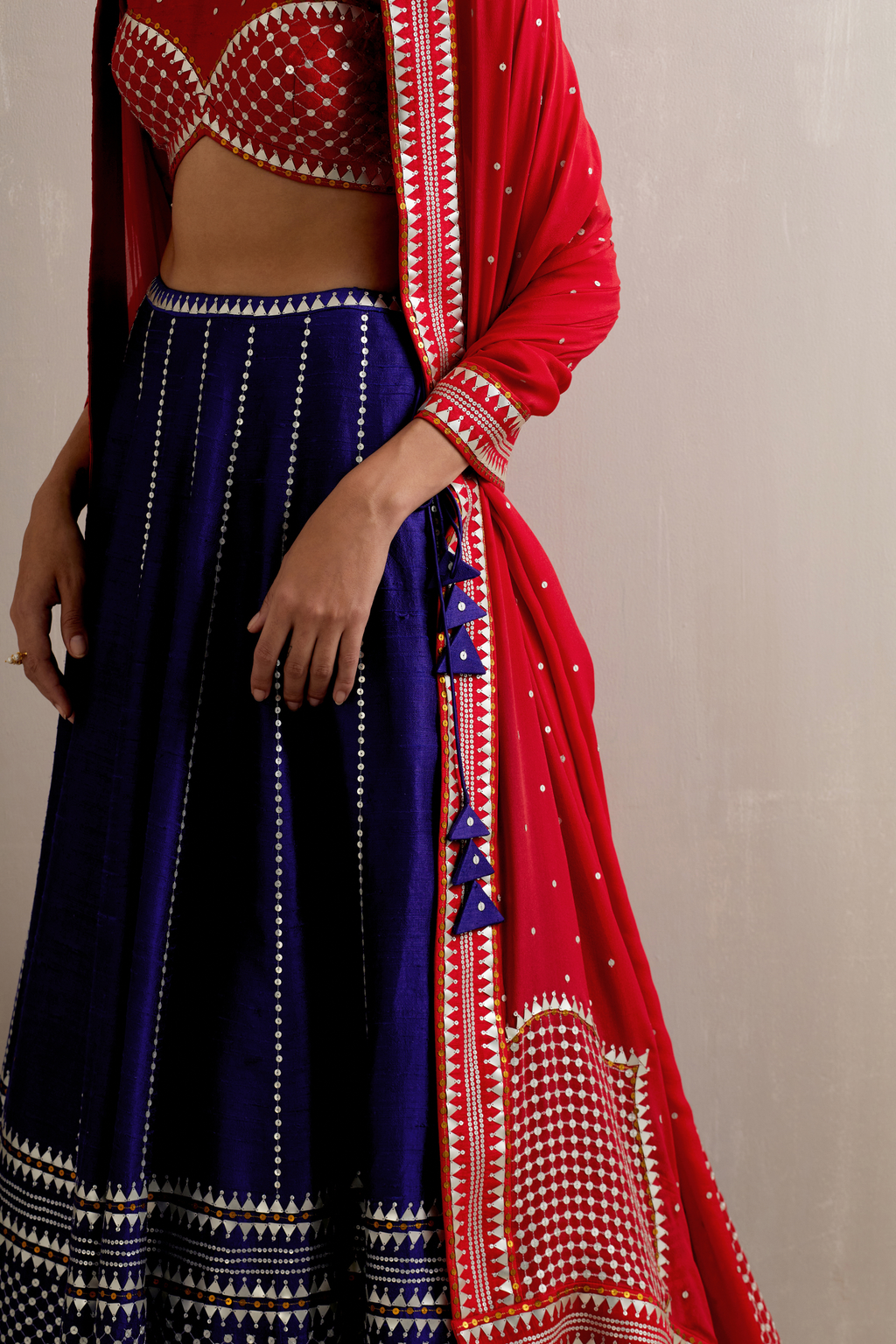 Dome And Jaal Border Lehenga Set