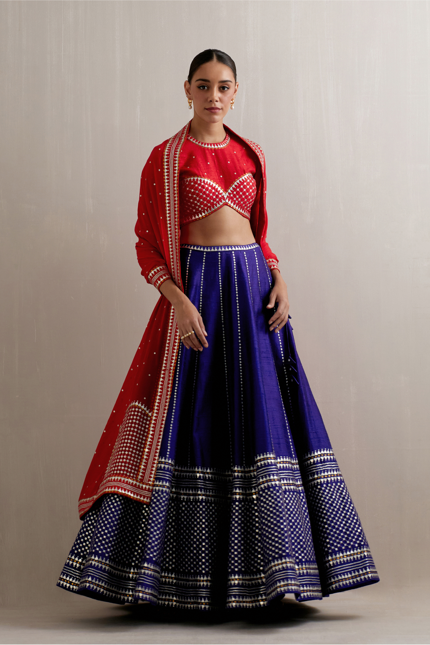 Dome And Jaal Border Lehenga Set