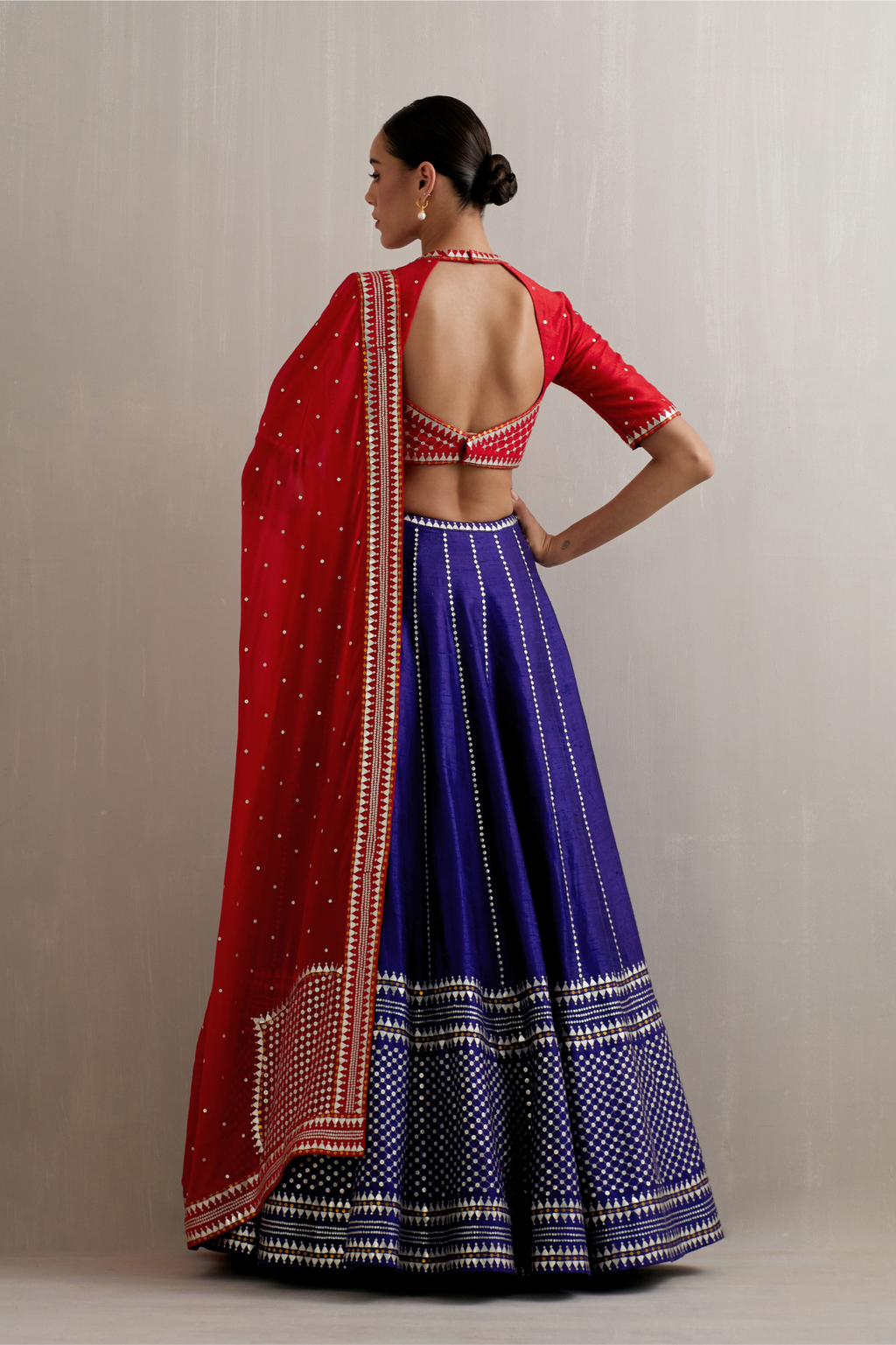 Dome And Jaal Border Lehenga Set