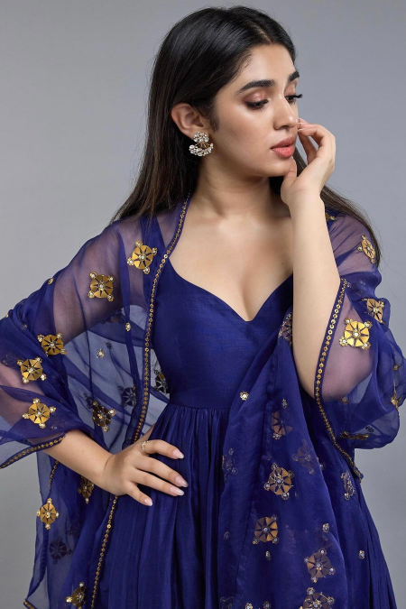 Medallion Motif Dupatta And Anarkali Set