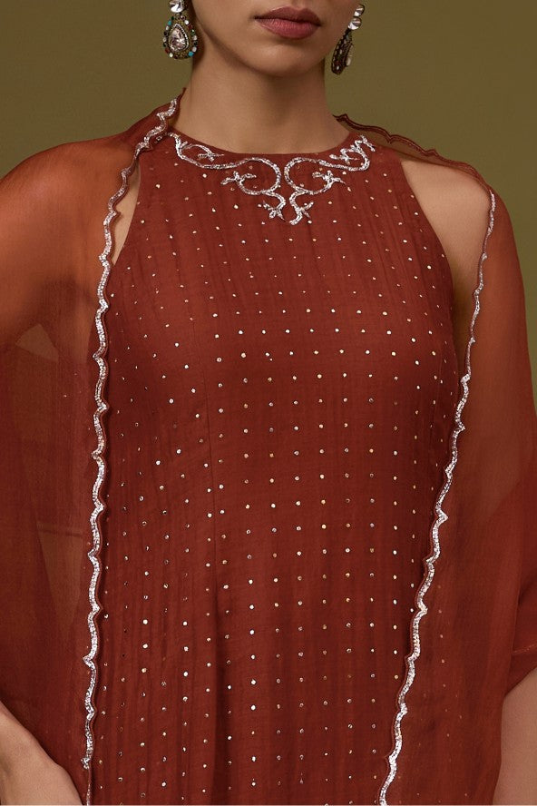 Baroque Neckline Sharara Set
