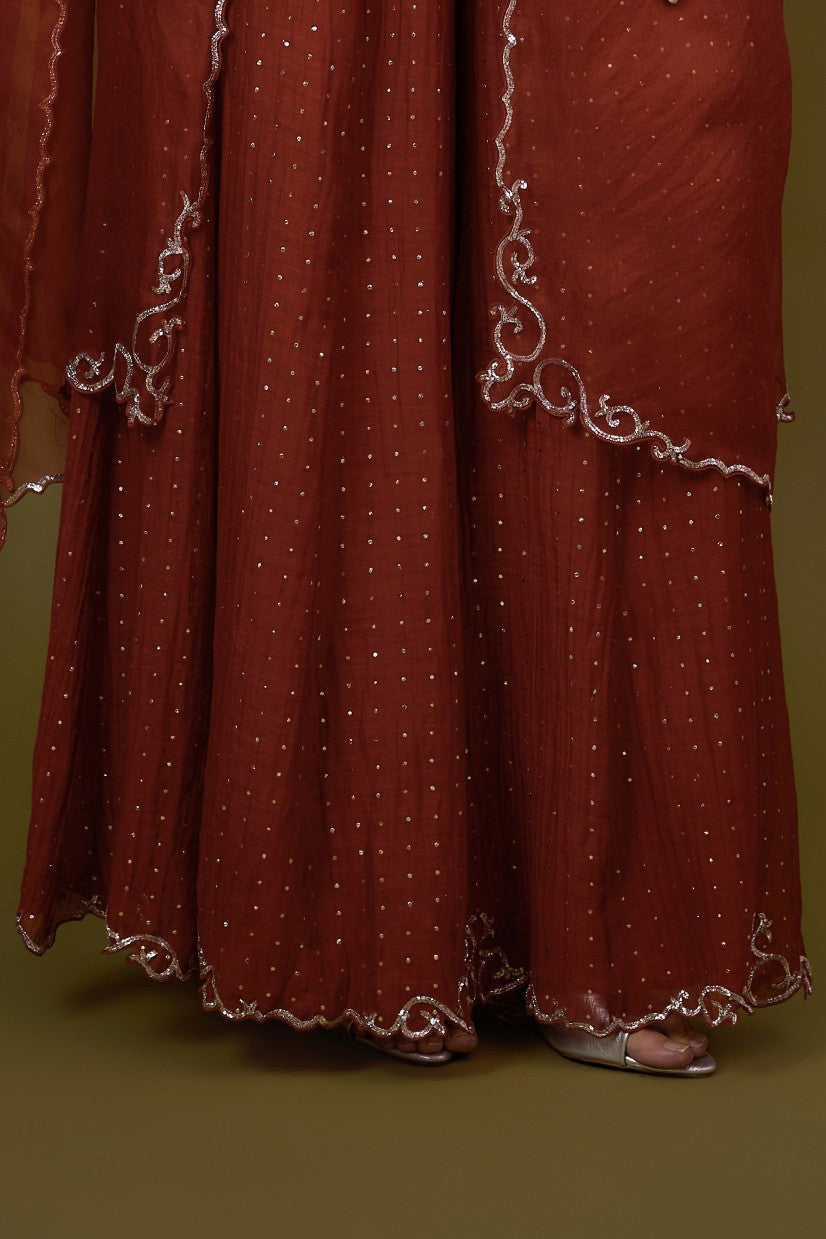 Baroque Neckline Sharara Set