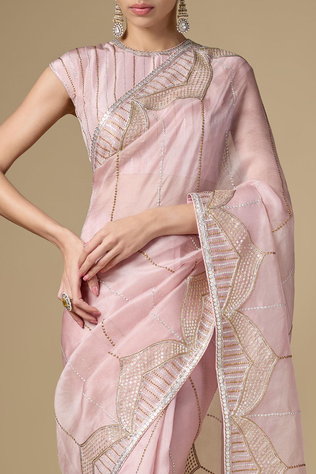 Domes Border Saree Set