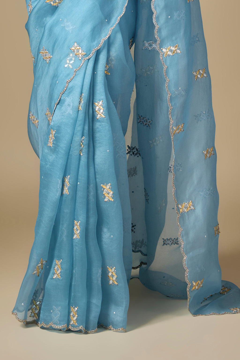 Gota-Patti Jaal Blouse Saree Set