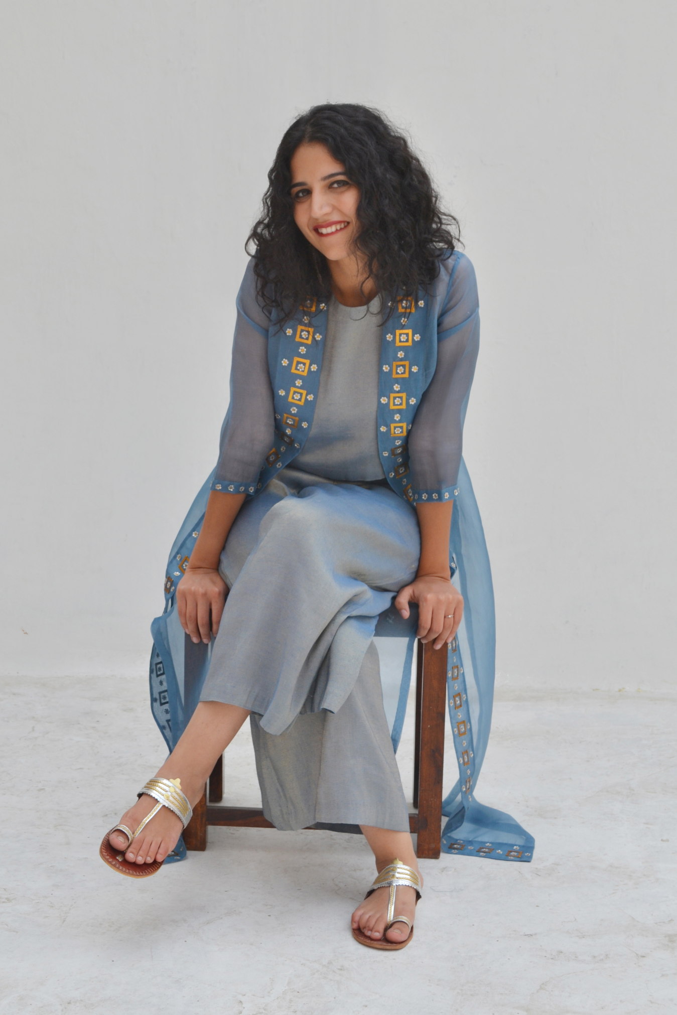 Square Motif Border Jacket Set