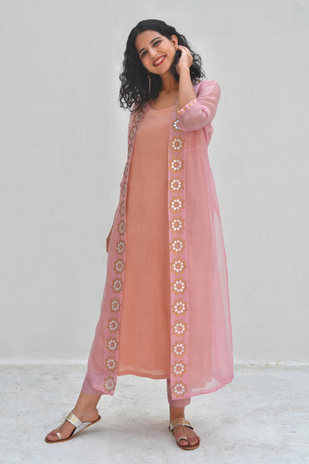 Roundels Motif Border Jacket Set