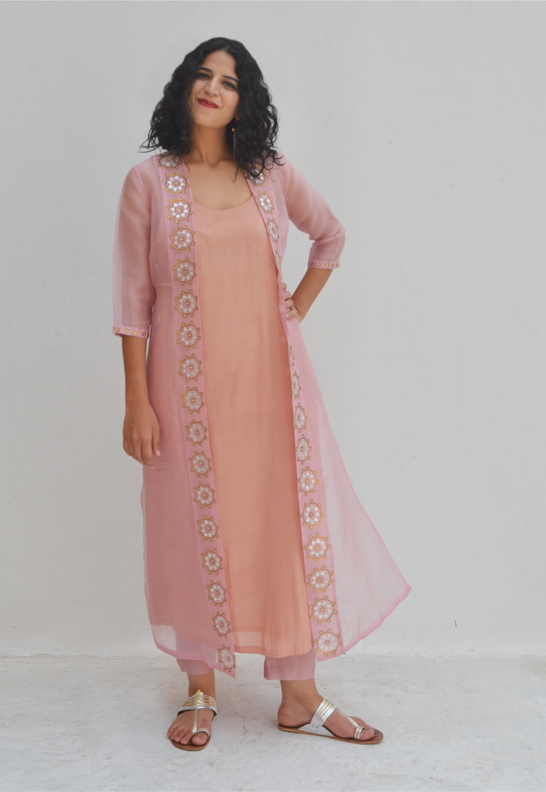 Roundels Motif Border Jacket Set