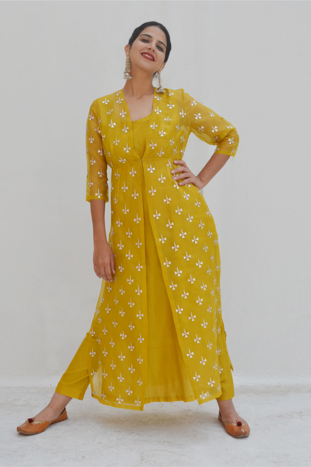 Tear-Drop Motif Jacket Set