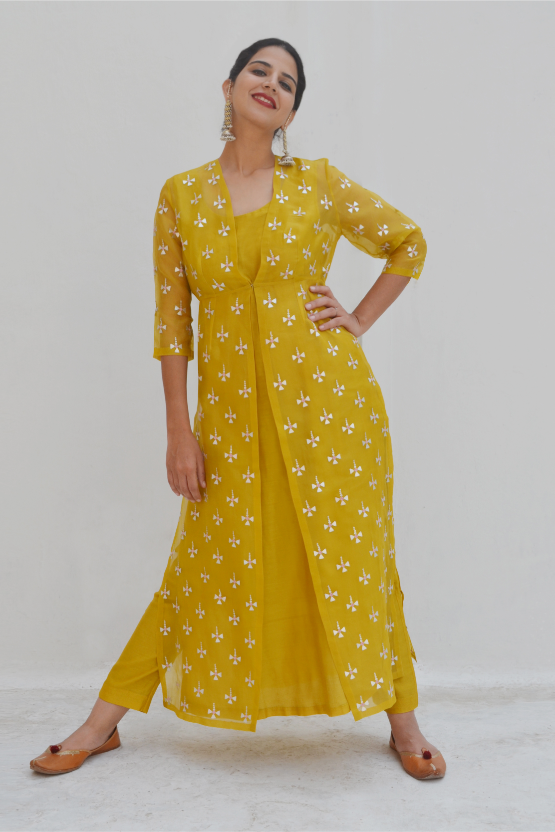 Tear-Drop Motif Jacket Set